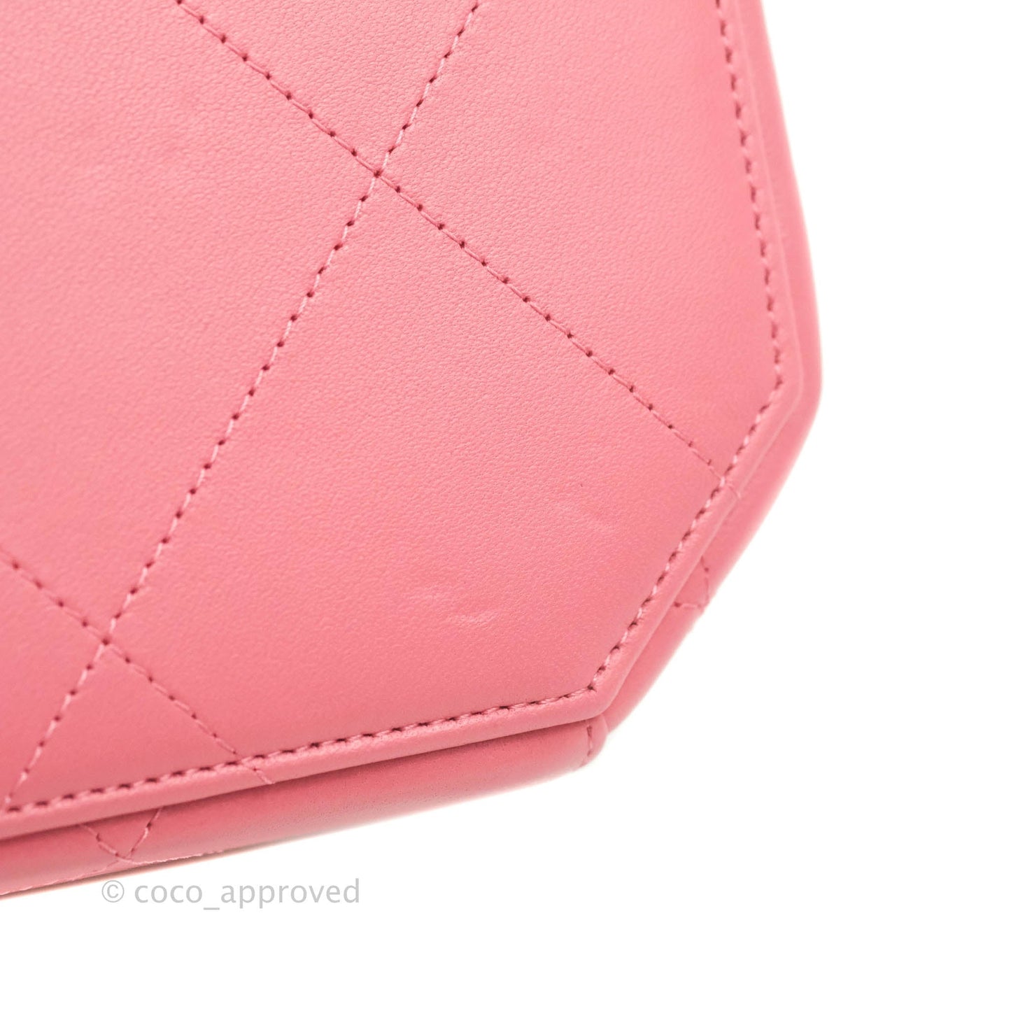 Chanel Small Hexagon Vanity Case Pink Lambskin Gold Hardware