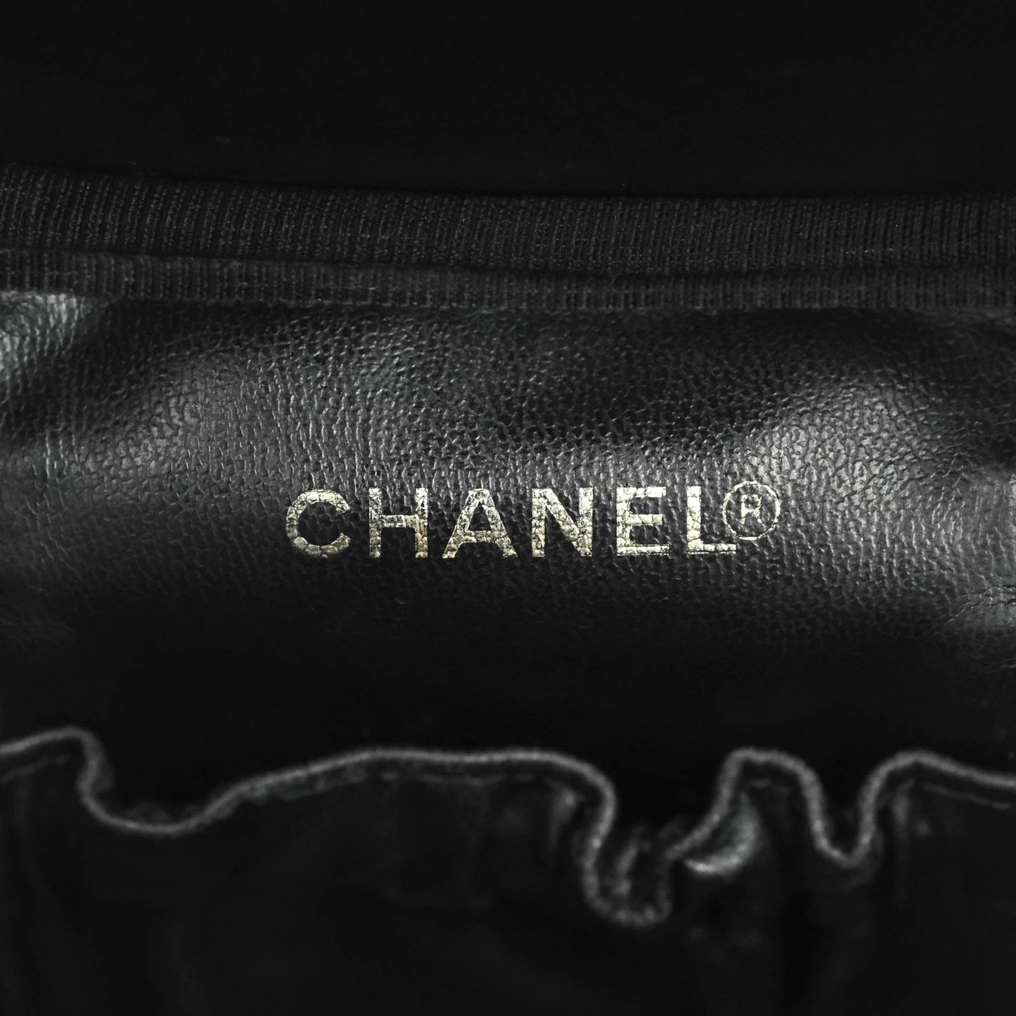 Chanel Vintage Vanity Case Black Caviar Gold Hardware