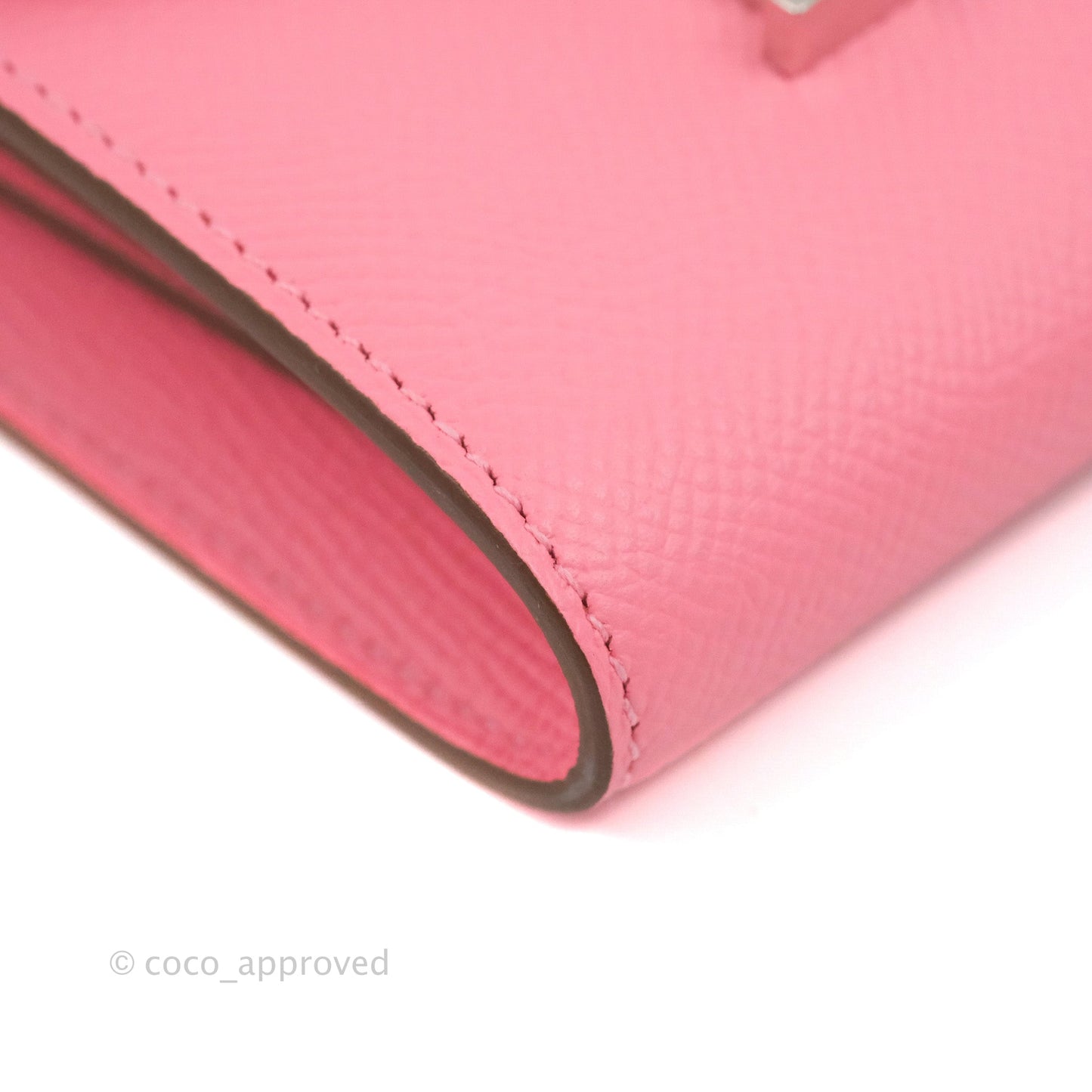 Hermès Constance Short Wallet Rose Azalee Epsom Silver Hardware