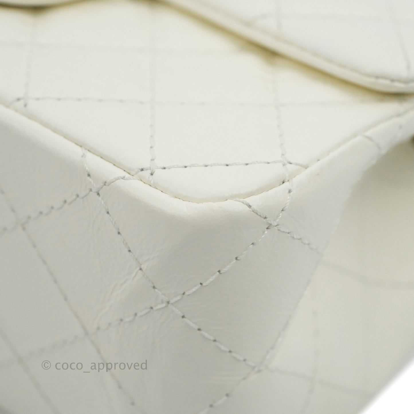 Chanel Mini Reissue 224 White Aged Calfskin Aged Gold Hardware