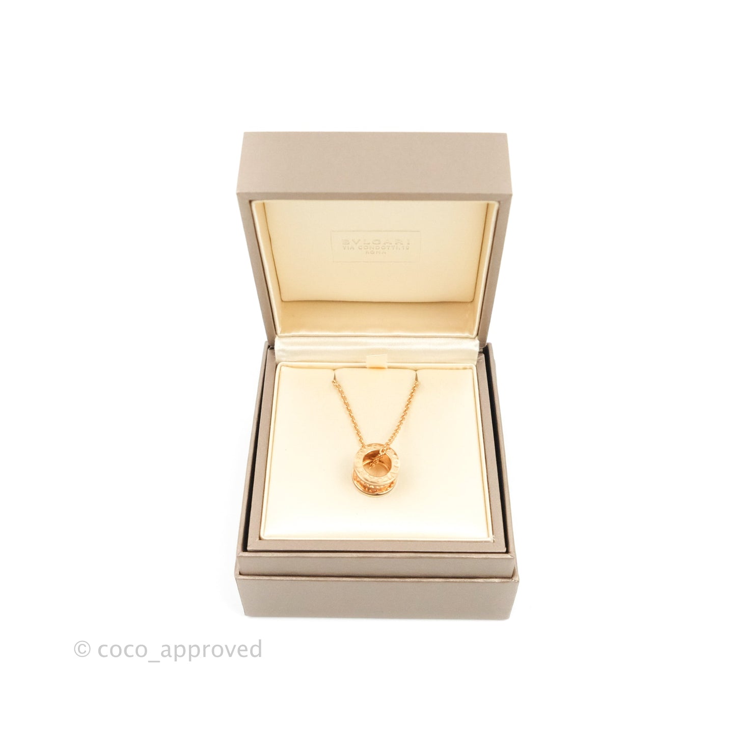 Bvlgari Zero1 Necklace Black Ceramic 18K Rose Gold