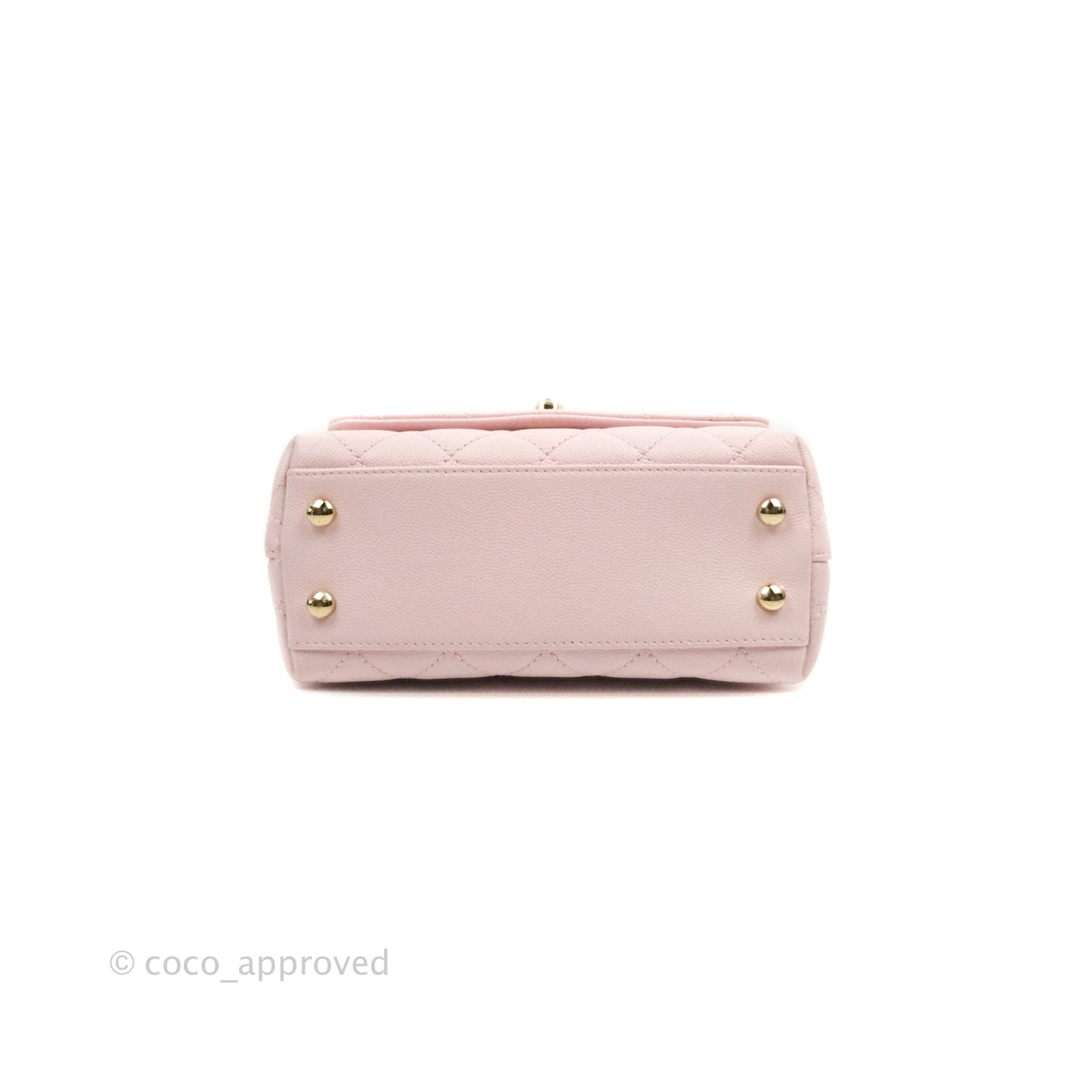 Chanel Mini Coco Handle Quilted Light Pink Caviar Gold Hardware