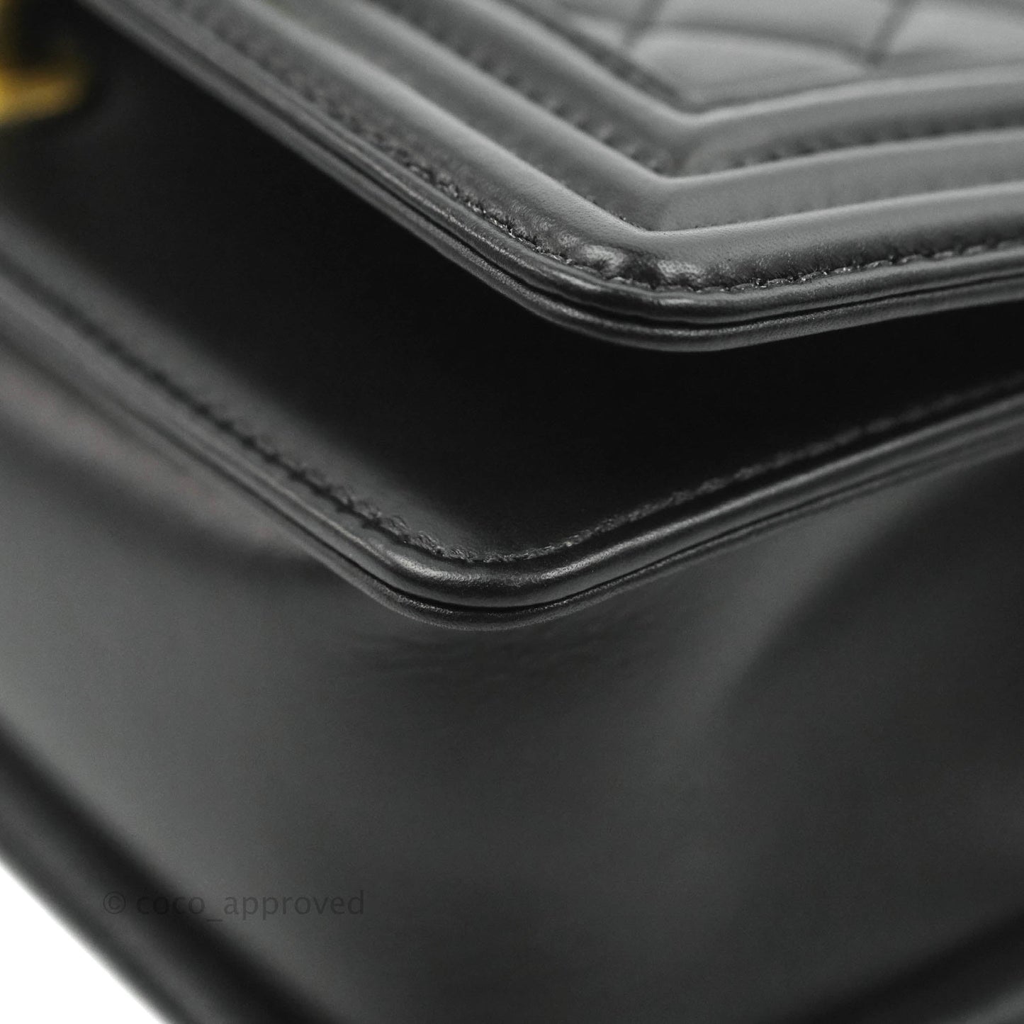 Chanel Small Boy Bag Black Calfskin Gold Hardware