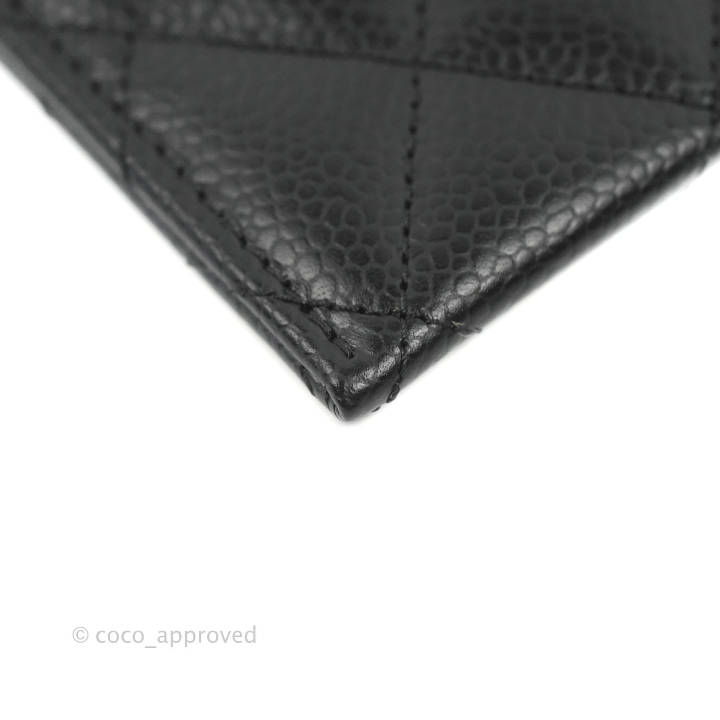 Chanel Classic Flat Card Holder Black Caviar Gold Hardware