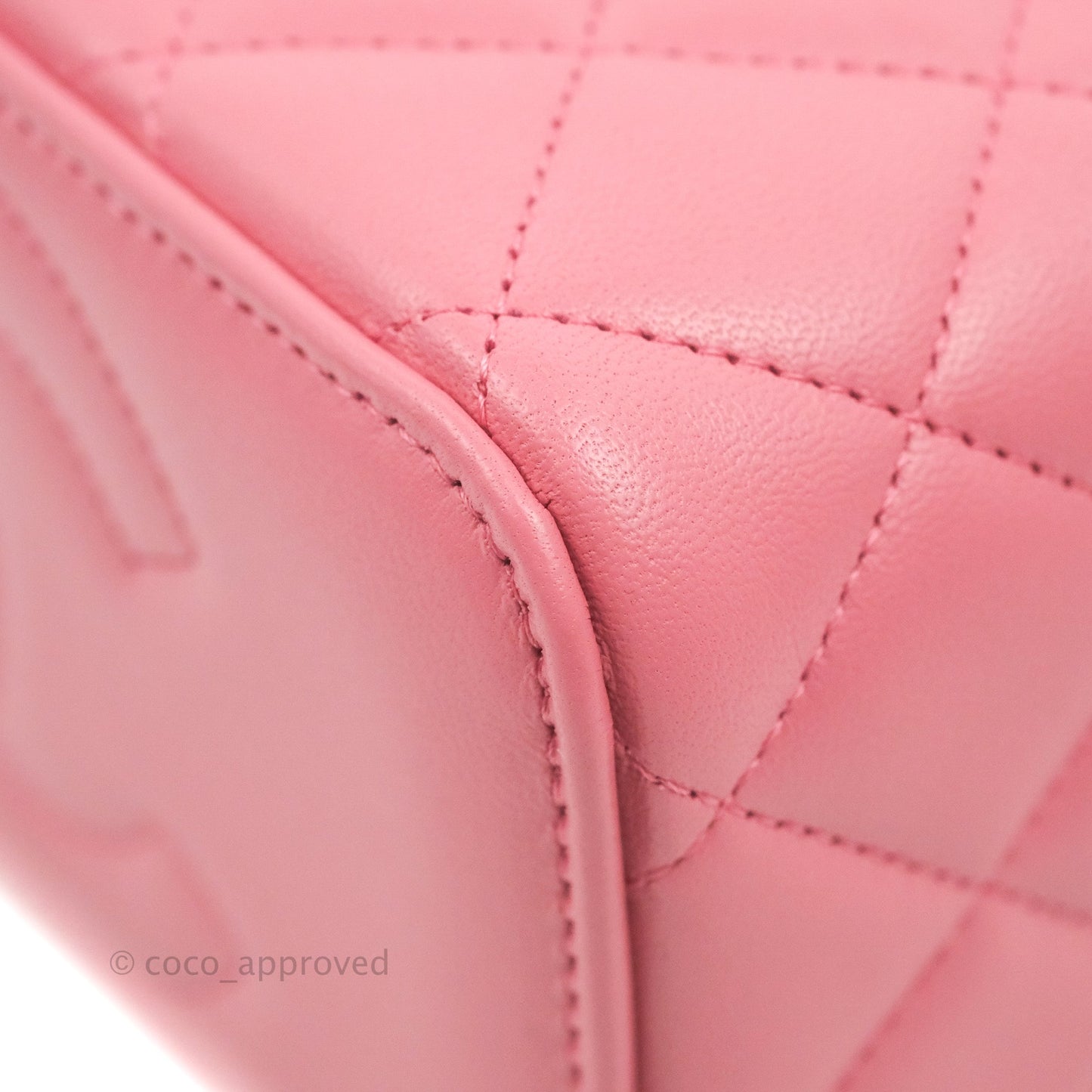 Chanel Vanity Rectangular Top Handle Pink Lambskin Gold Hardware