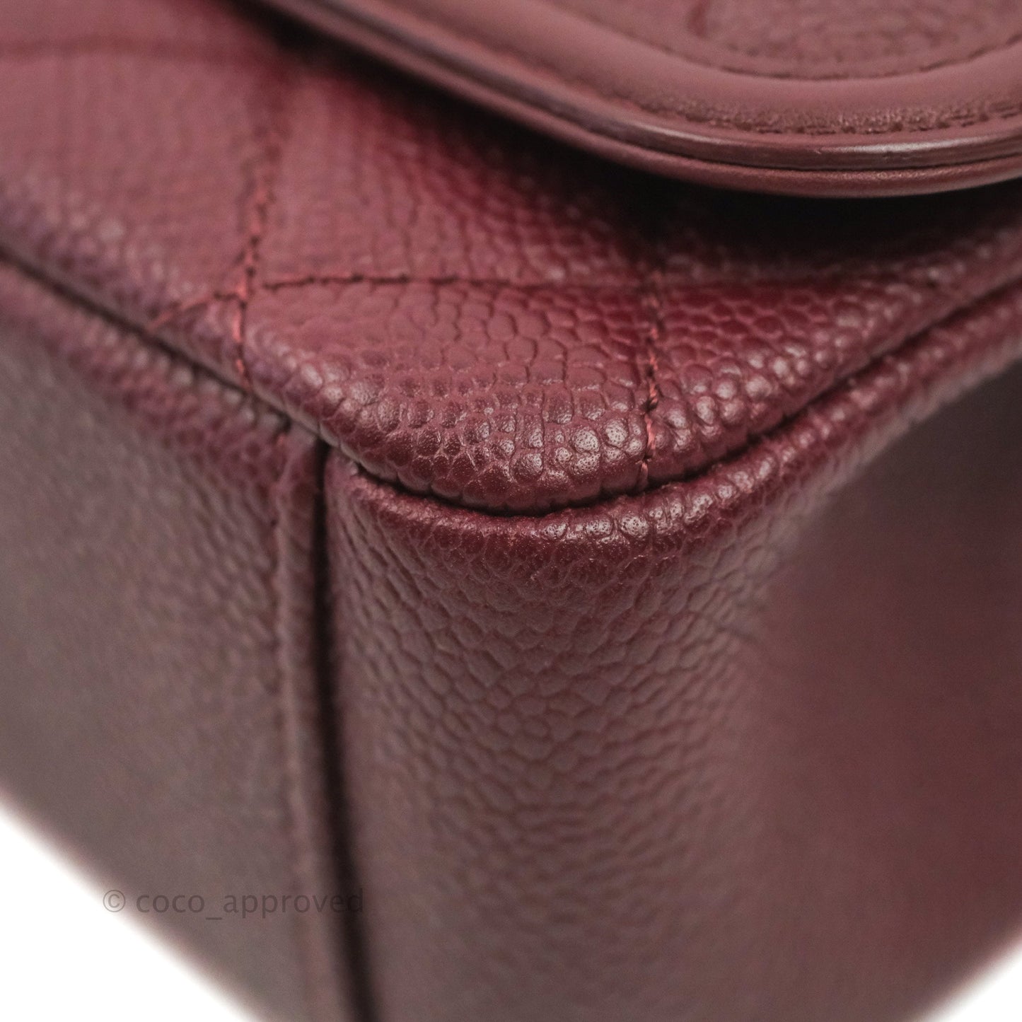 Chanel Quilted Medium CC Filigree Flap Burgundy Black Caviar