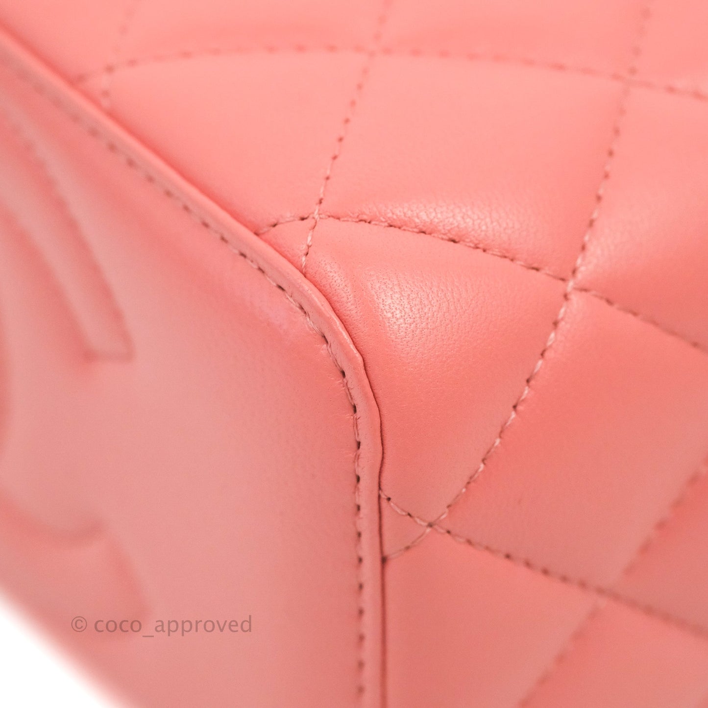 Chanel Vanity Rectangular Top Handle Pink Lambskin Gold Hardware