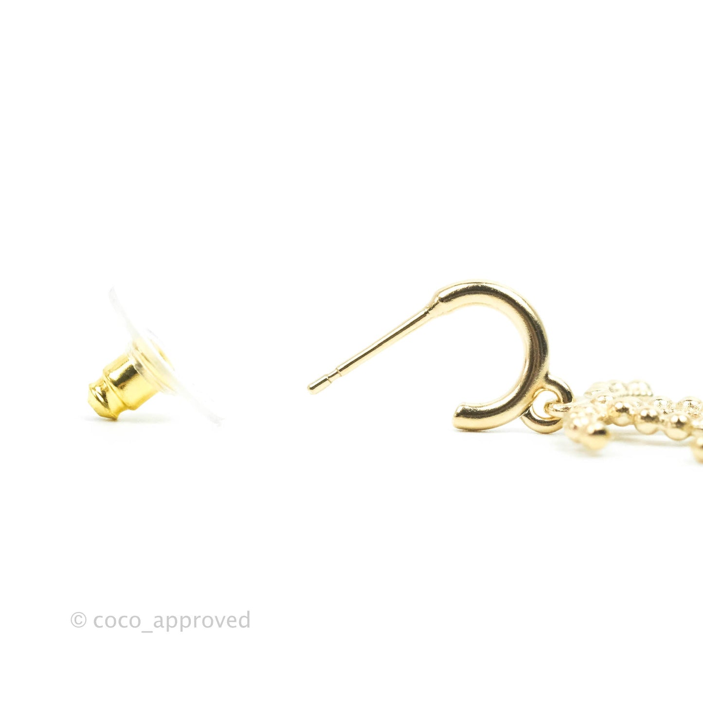 Chanel CC Hoop Earrings Gold Tone 22C
