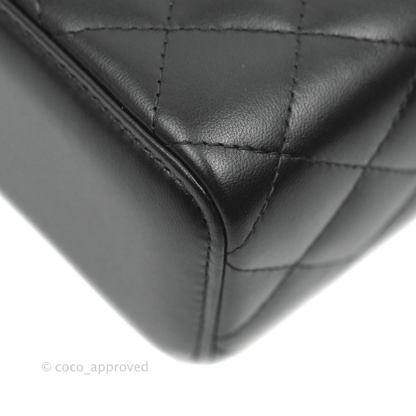 Chanel Mini Top Handle Vanity With Chain Black Lambskin Gold Hardware