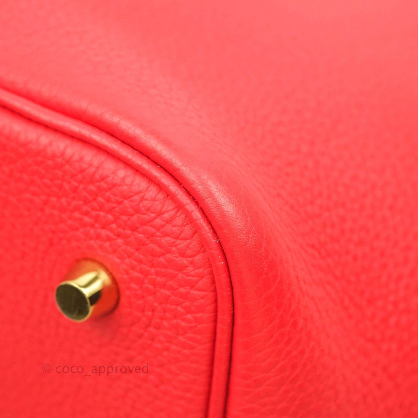 Hermès Picotin 22 Clemence Rouge de Coeur Gold Hardware