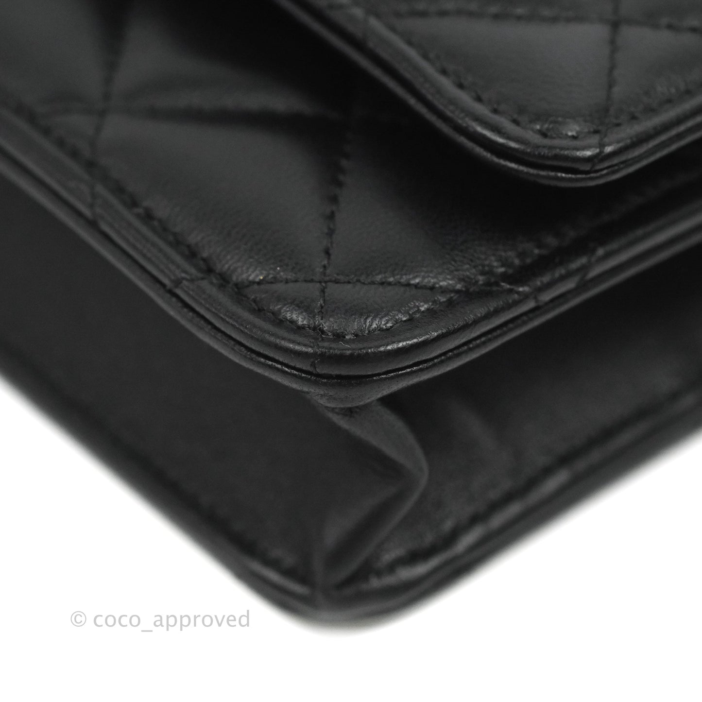 Chanel Quilted Classic Wallet on Chain WOC Black Lambskin Gold Hardware