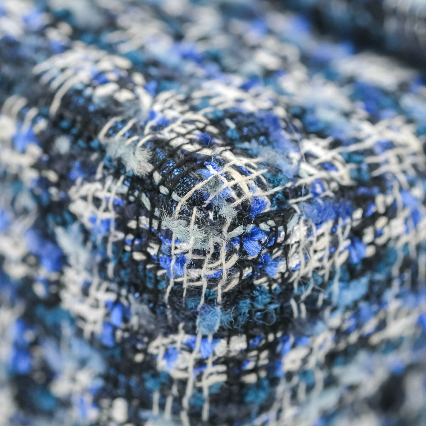 Chanel Mini Reissue 224 Blue Tweed Ruthenium Hardware