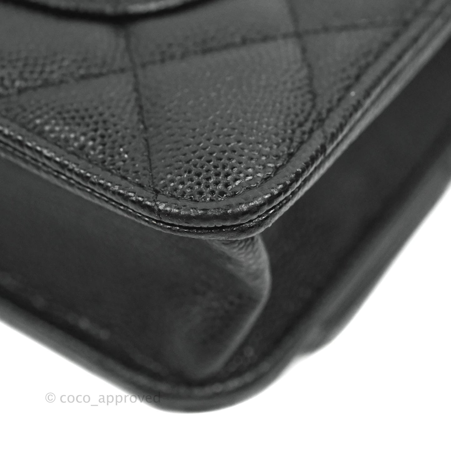 Chanel Quilted WOC Black Caviar Gold Hardware With Charms