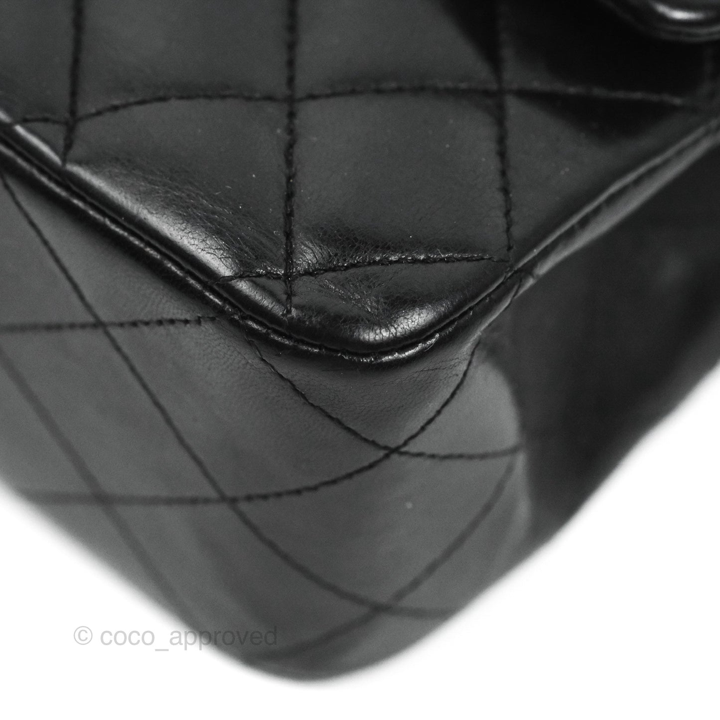 Chanel Classic M/L Medium Flap Quilted Black Lambskin Gold Hardware