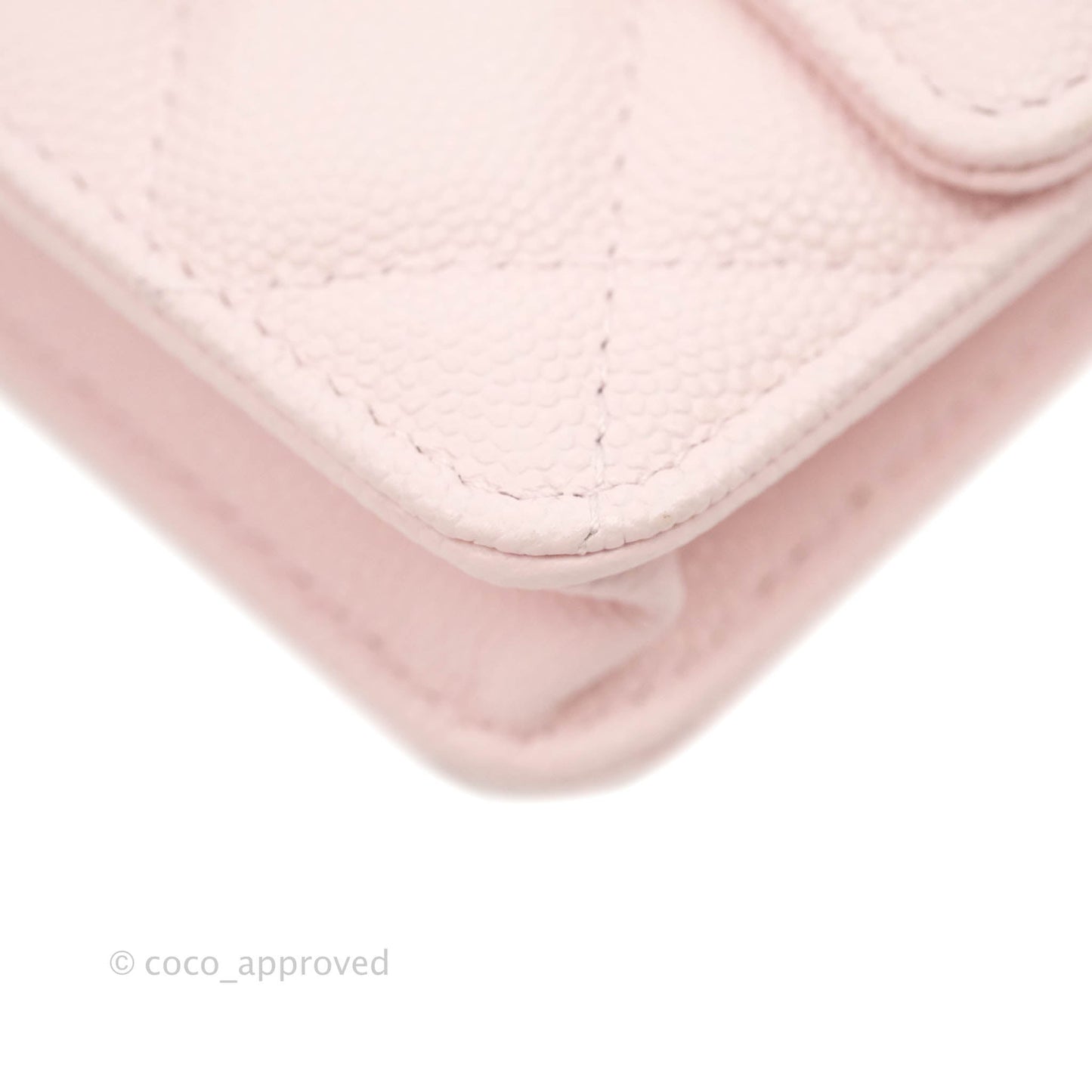 Chanel Mini Wallet With Chain Light Pink Caviar Gold Hardware