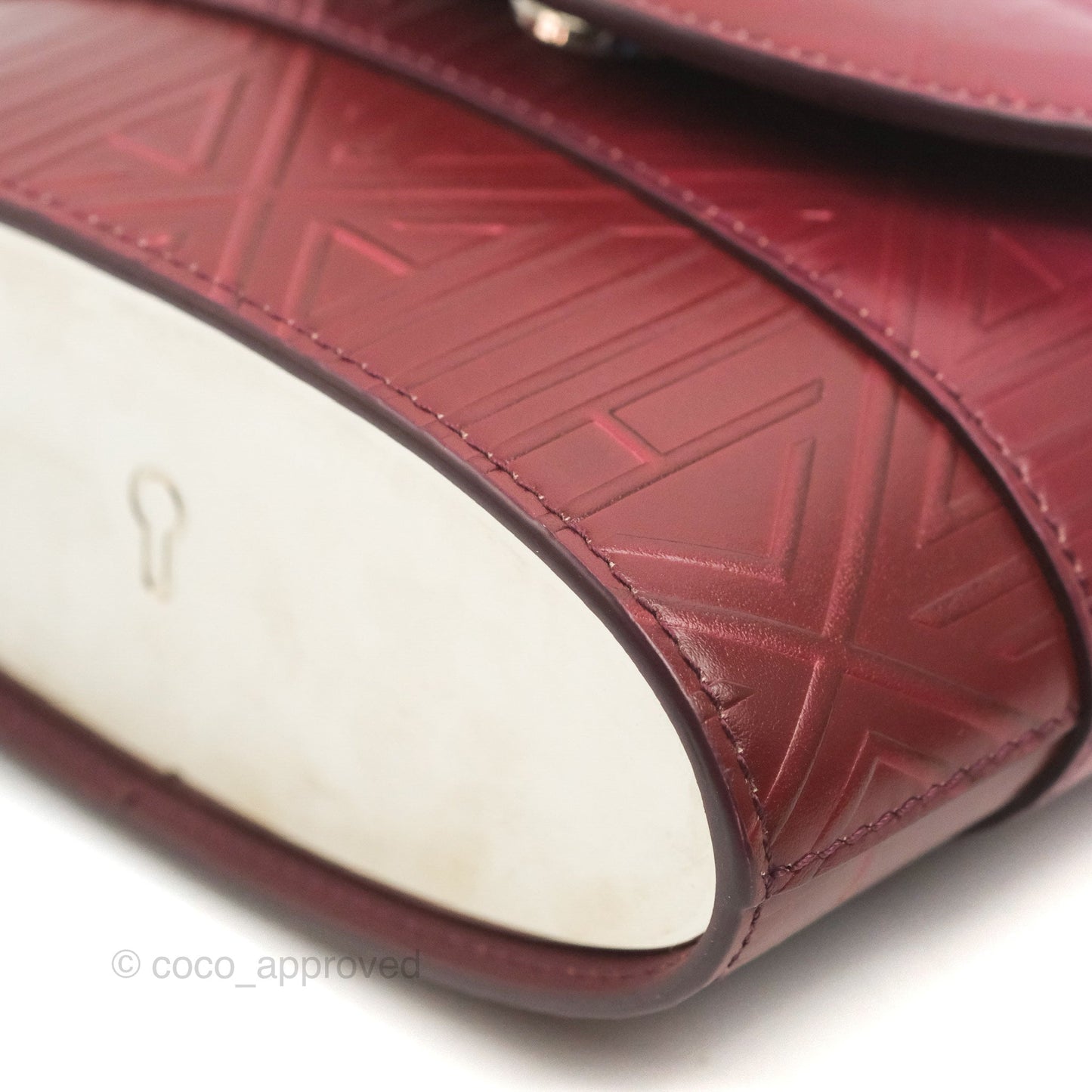 Chloé Small Aby Lock Chain Bag Brown/Purple Embossed Calfskin