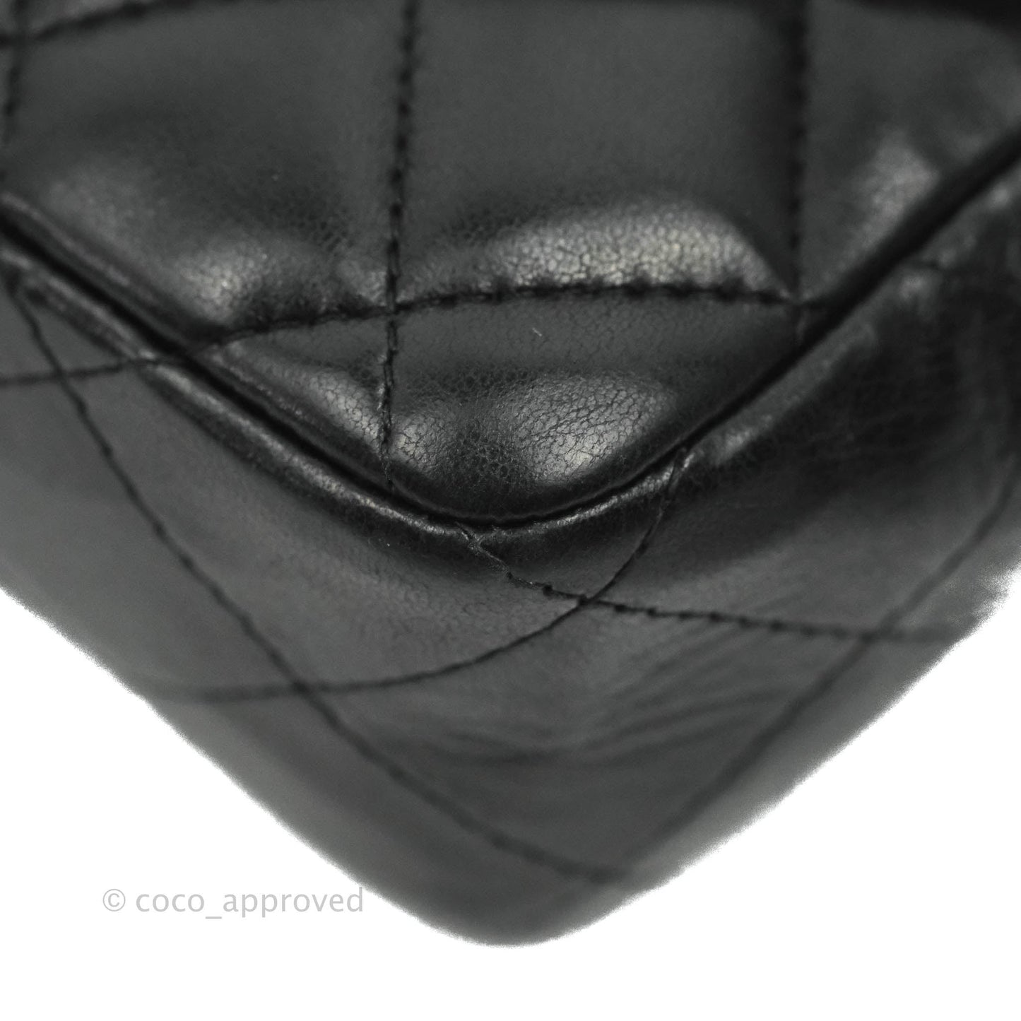Chanel Quilted East West Flap Bag Black Lambskin Silver Hardware