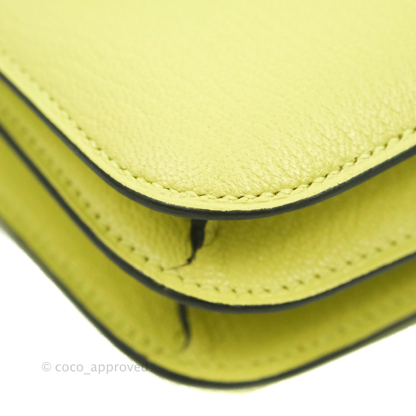 Hermès Constance Mini 18cm R9 Jaune Bourgeon Chevre Mysore Palladium Hardware