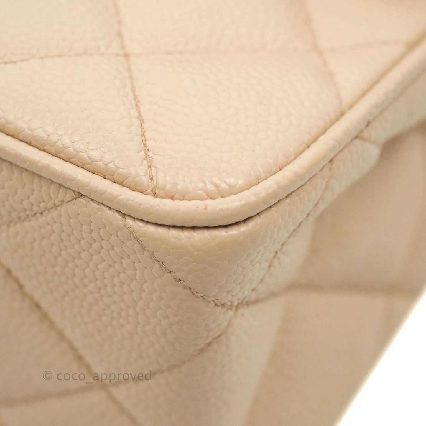 Chanel Vintage CC Large Square Shoulder Bag Dusty Pink Caviar 24K Gold Hardware