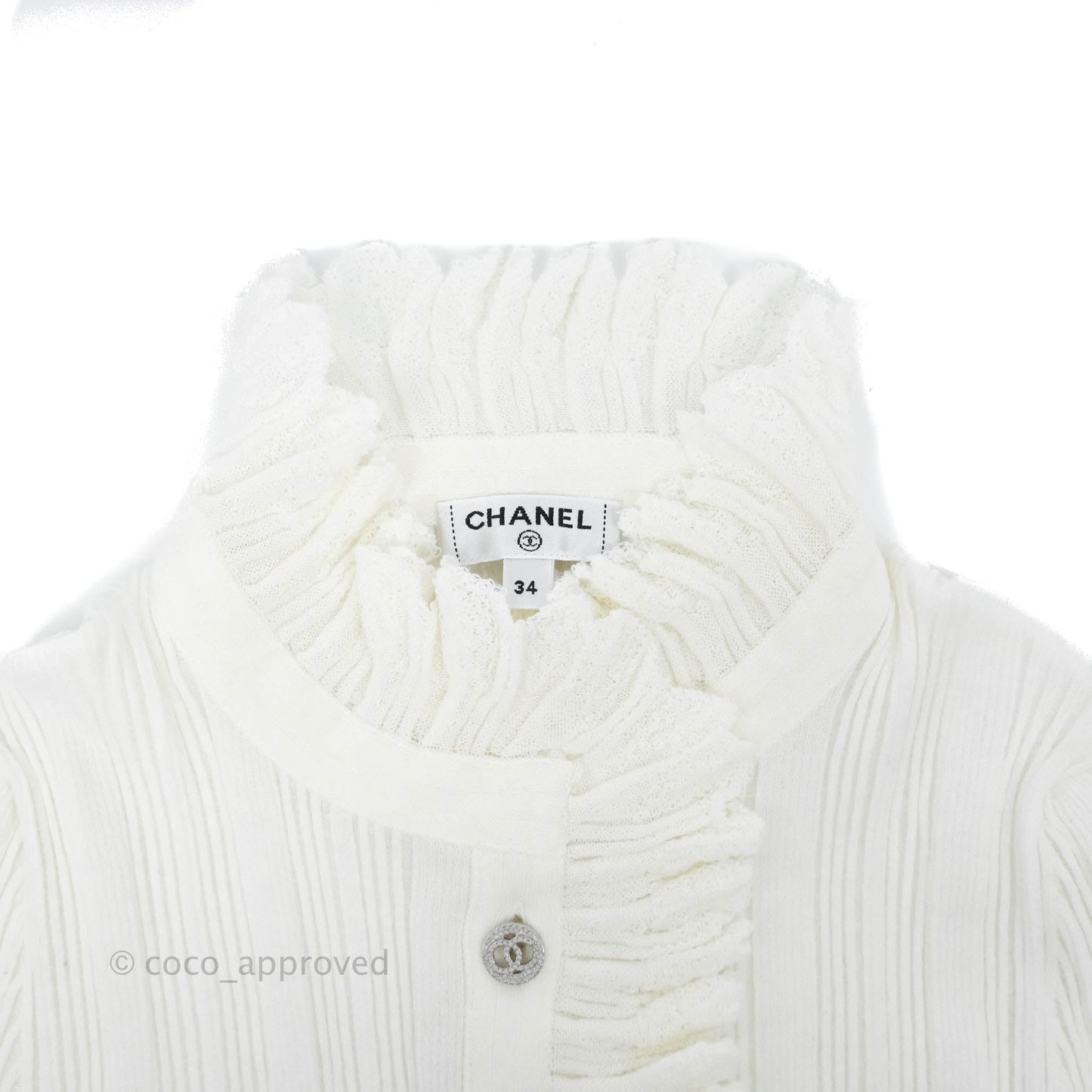 Chanel White Shirt Top Size 34