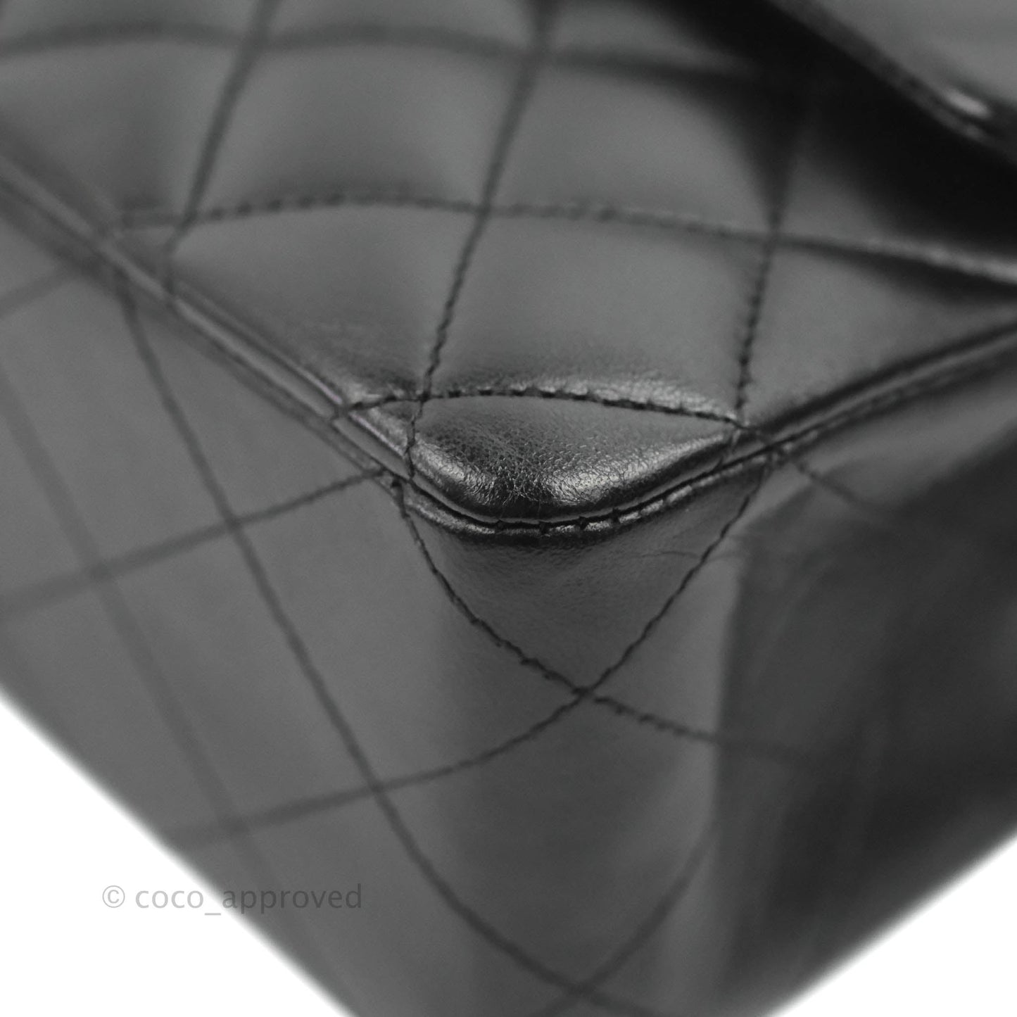 Chanel Classic M/L Medium Flap Quilted Black Lambskin 24K Gold Hardware