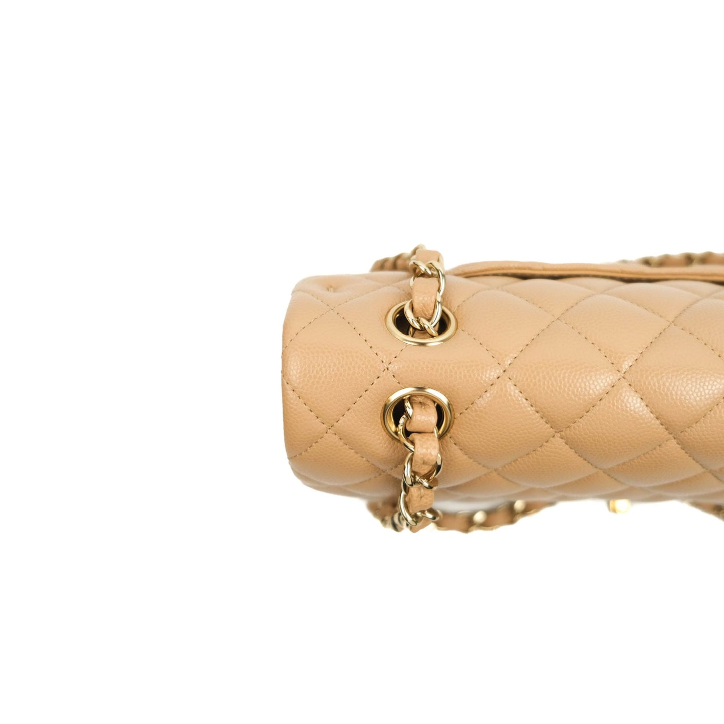 Chanel Classic M/L Medium Double Flap Dark Beige Caviar Gold Hardware 19B