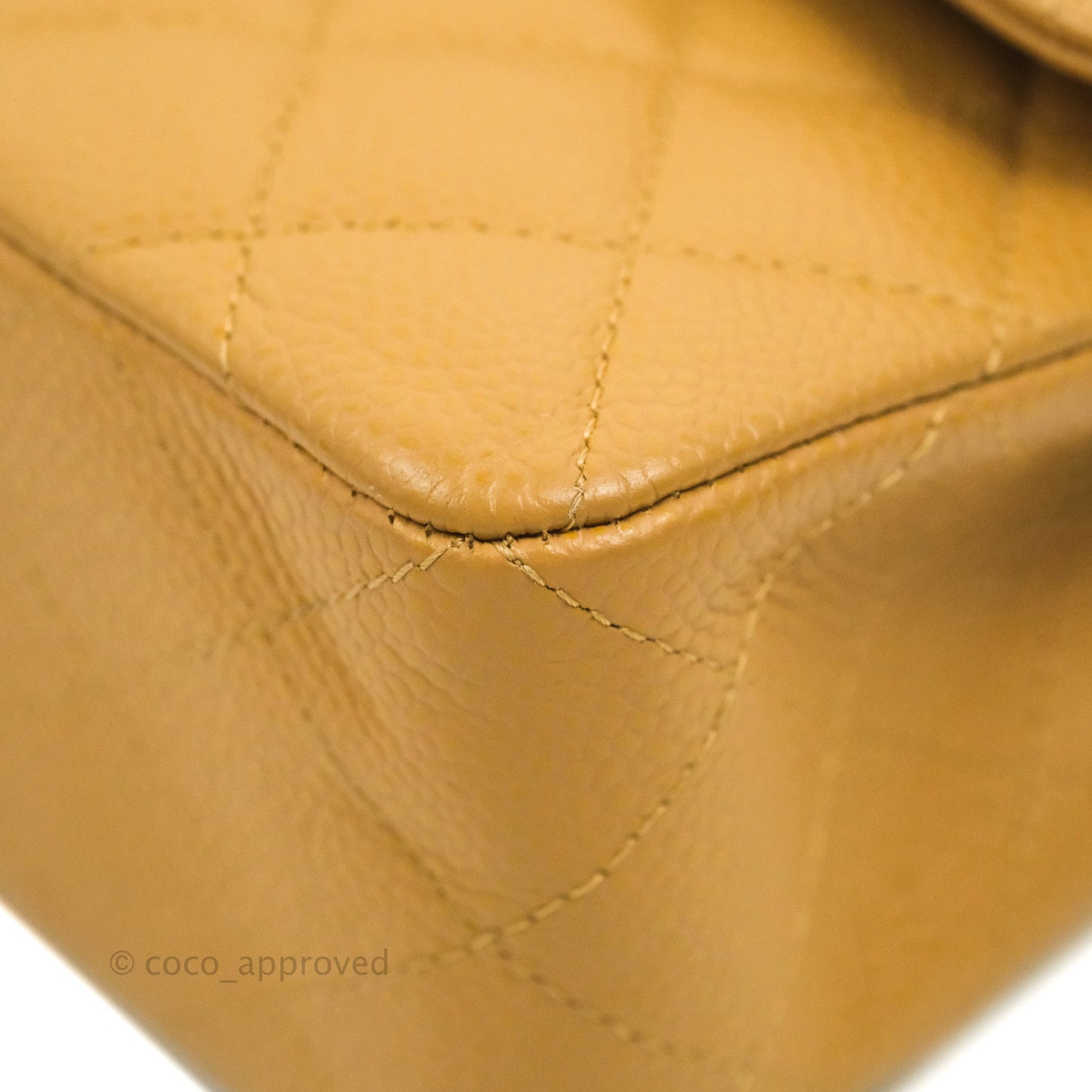 Chanel S/M Small Classic Quilted Flap Dark Beige Caviar 24K Gold Hardware