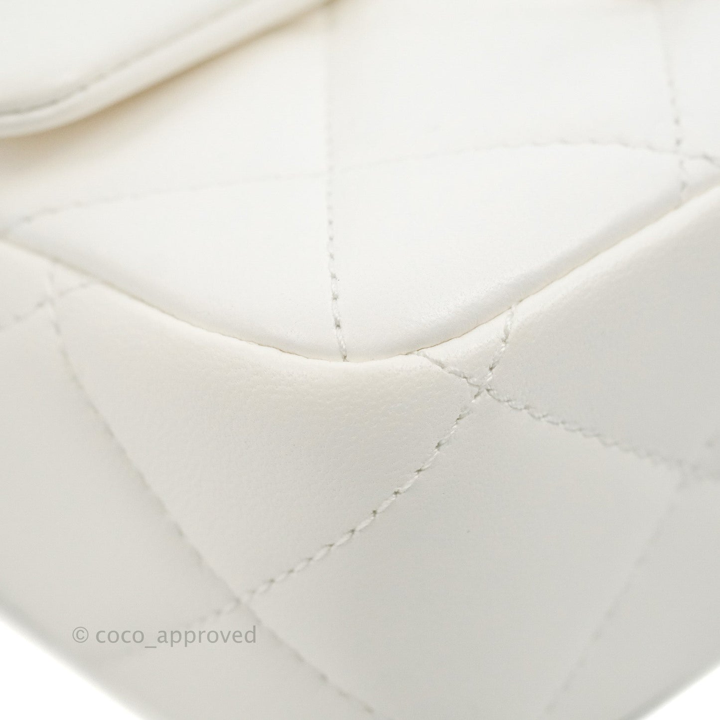 Chanel Quilted My Perfect Mini With Pearl White Lambskin Aged Gold Hardware