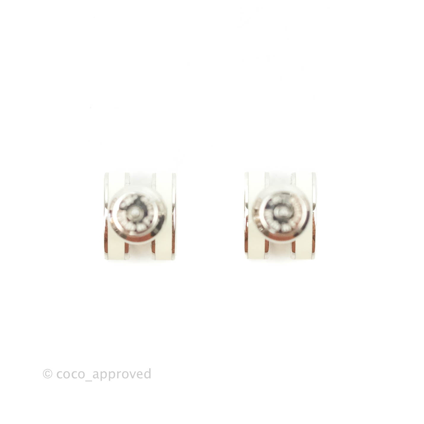 Hermès Mini Pop H White Silver Tone