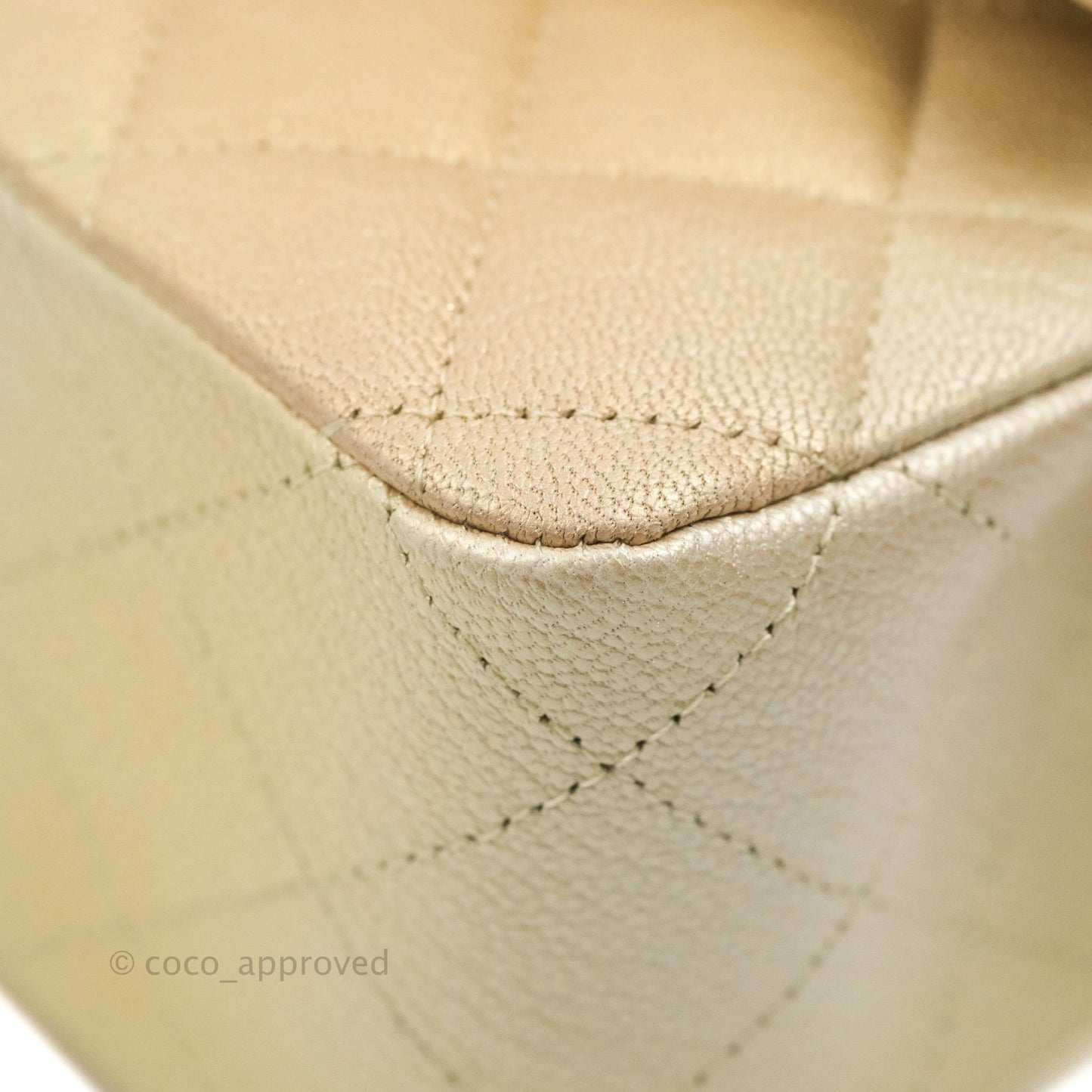 Chanel Classic Quilted M/L Medium Flap Ombre Metallic Goatskin Aged Gold Hardware