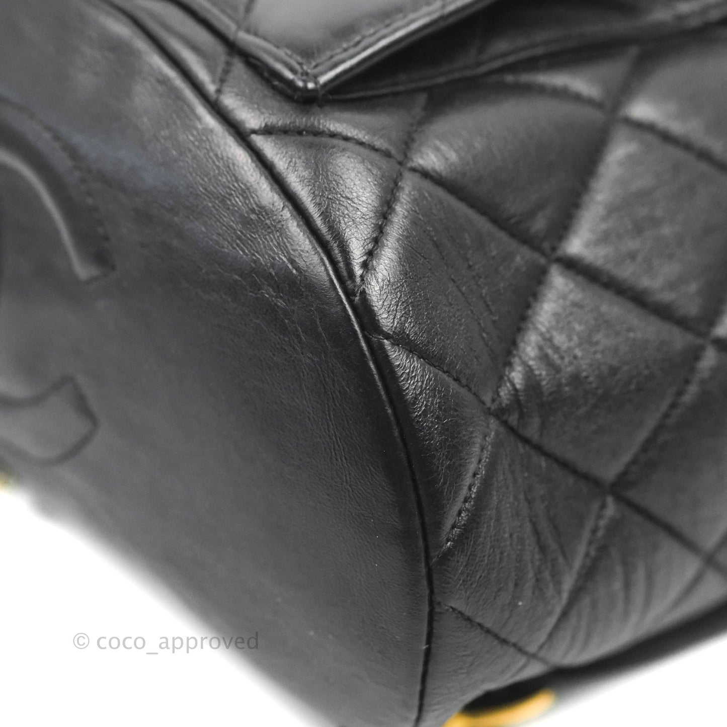 Chanel Vintage CC Duma Backpack Black Lambskin 24K Gold Hardware