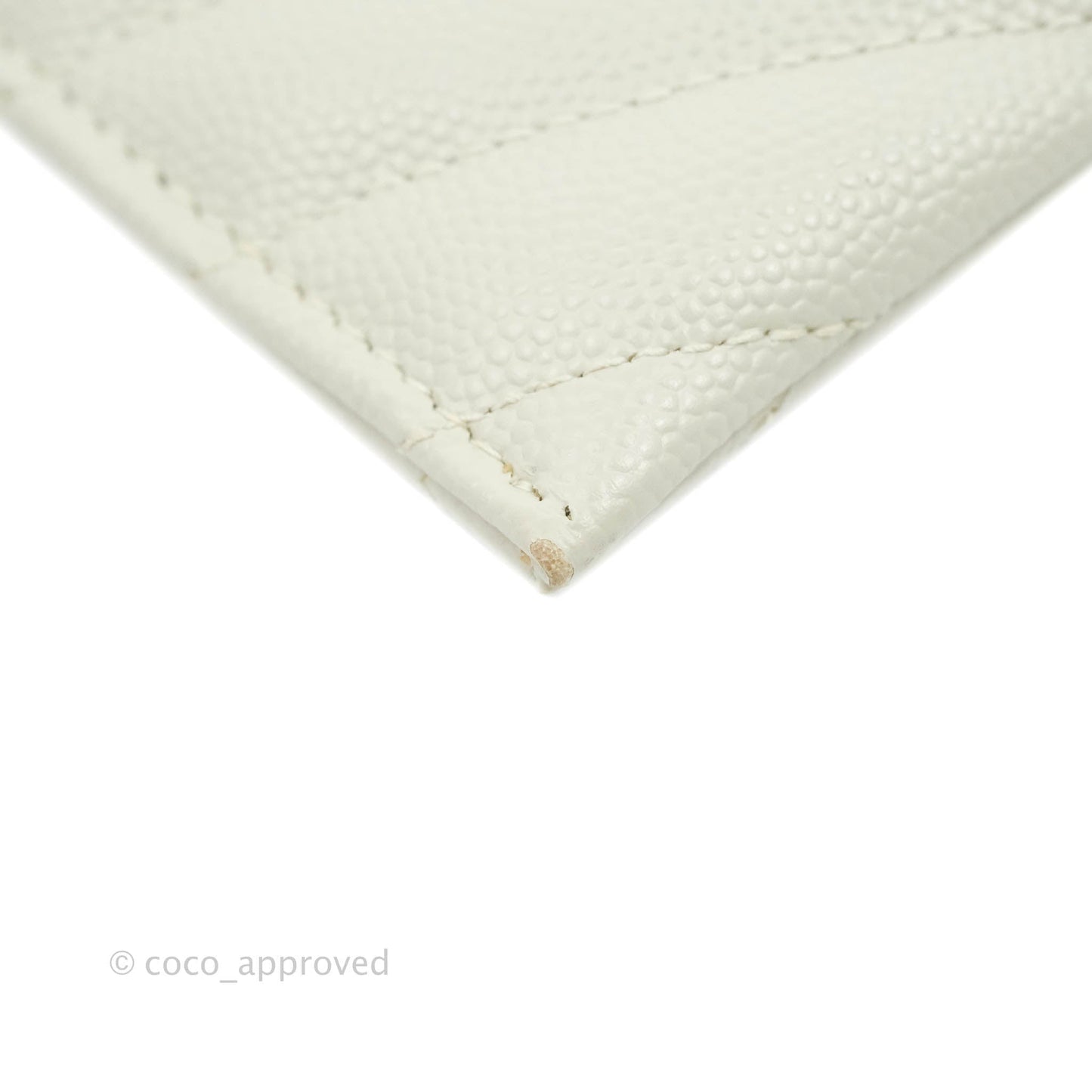 Saint Laurent Envelope Zip Pouch Ivory Caviar Gold Hardware