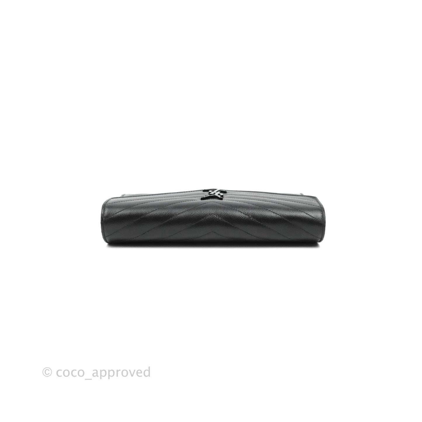 Saint Laurent Wallet on Chain Large Black Grained Leather So Black