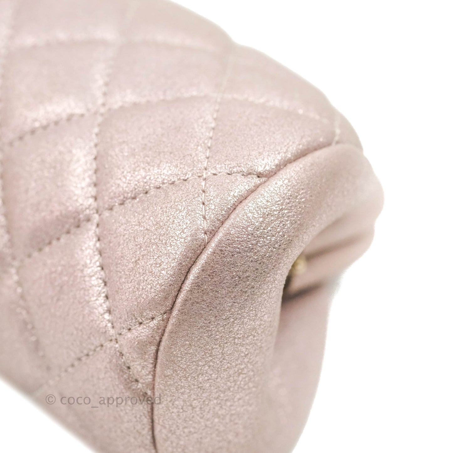 Chanel Quilted Timeless Kisslock Clutch Metallic Rose Gold Goatskin Silver Hardware