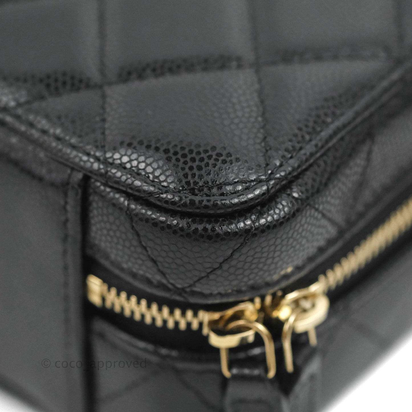 Chanel Quilted Twist Your Buttons Camera Black Caviar Gold Hardware