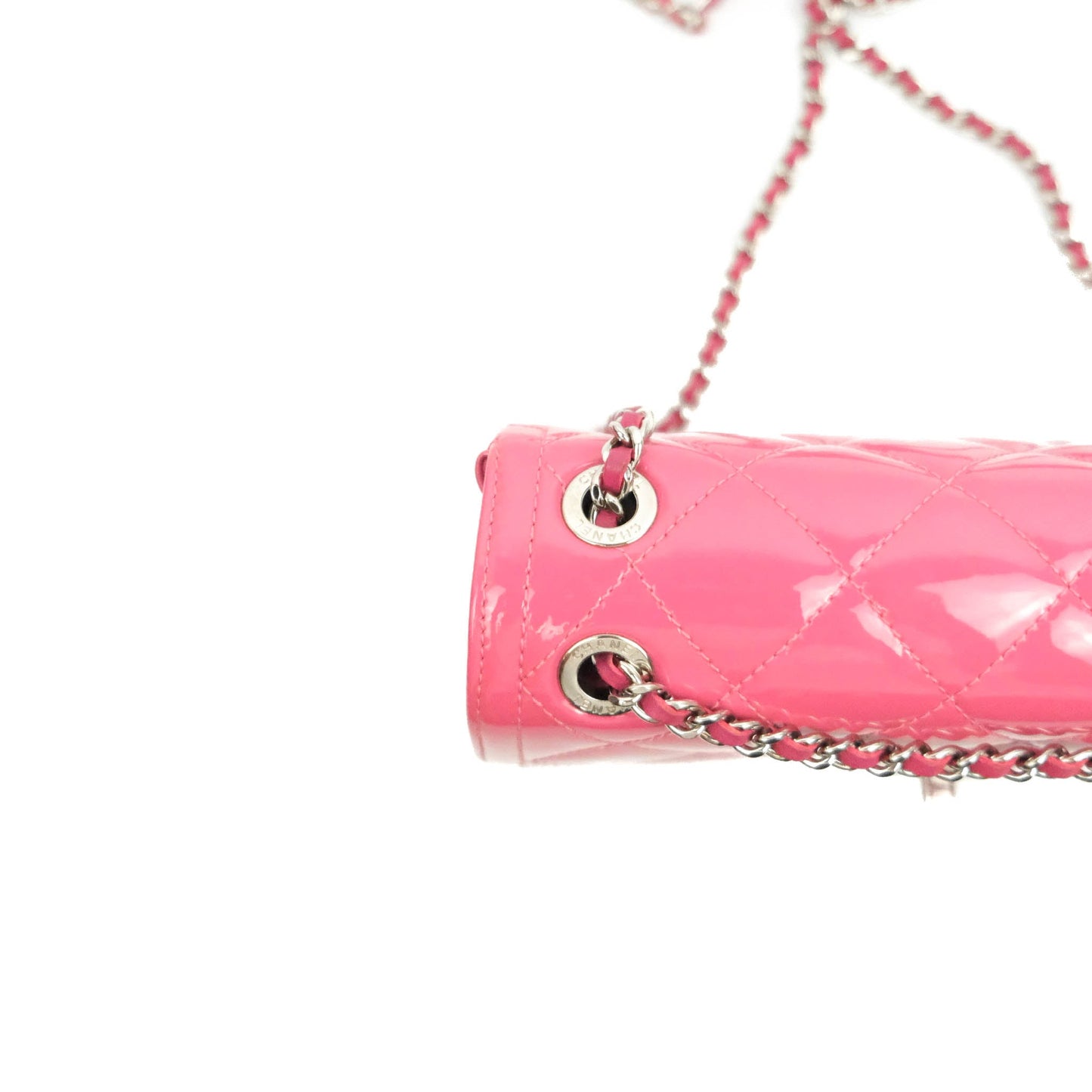 Chanel Coco Shine Small Flap Quilted Patent Calfskin Pink Silver Hardware