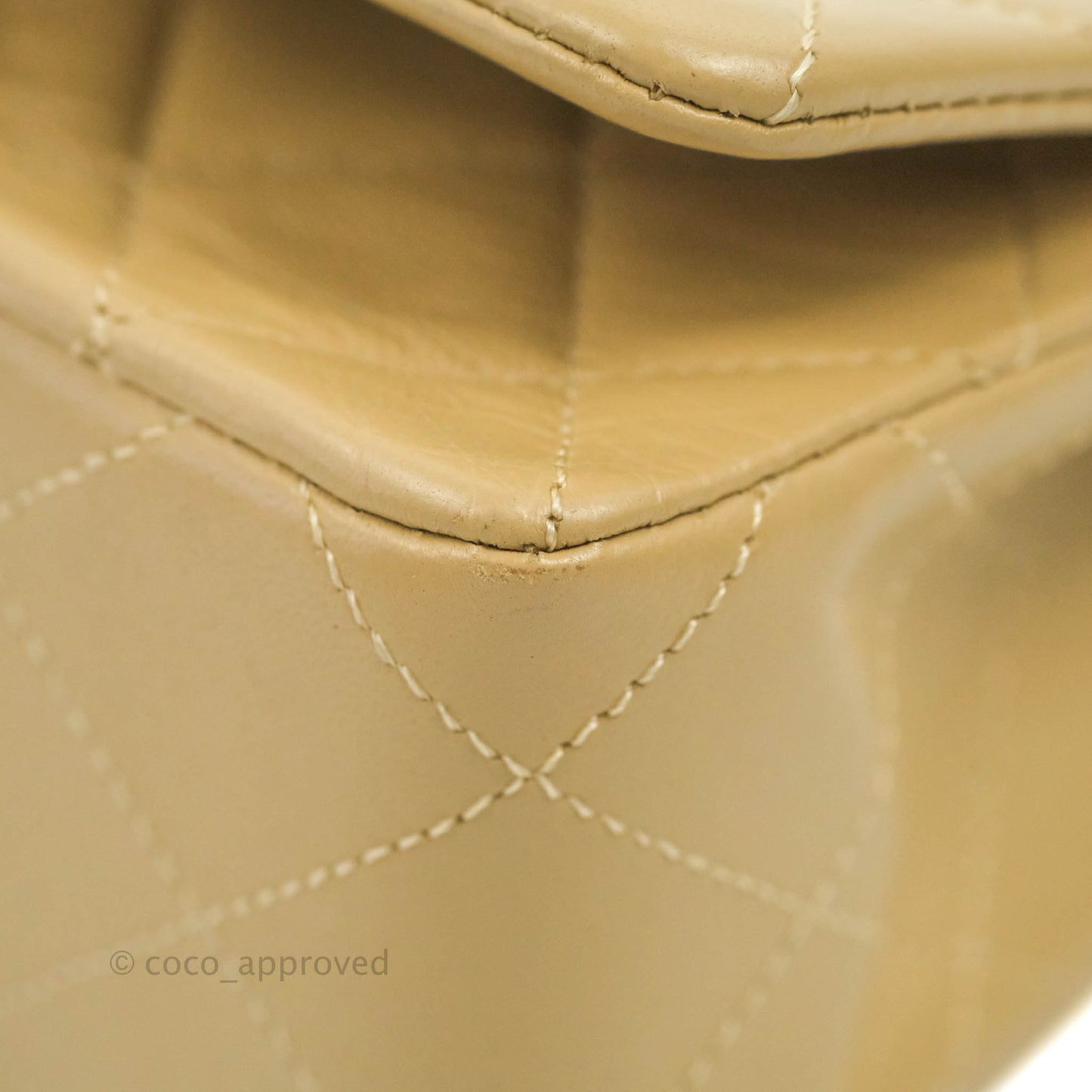 Chanel Vintage Small Single Full Flap Bag Beige Lambskin 24K Gold Hardware