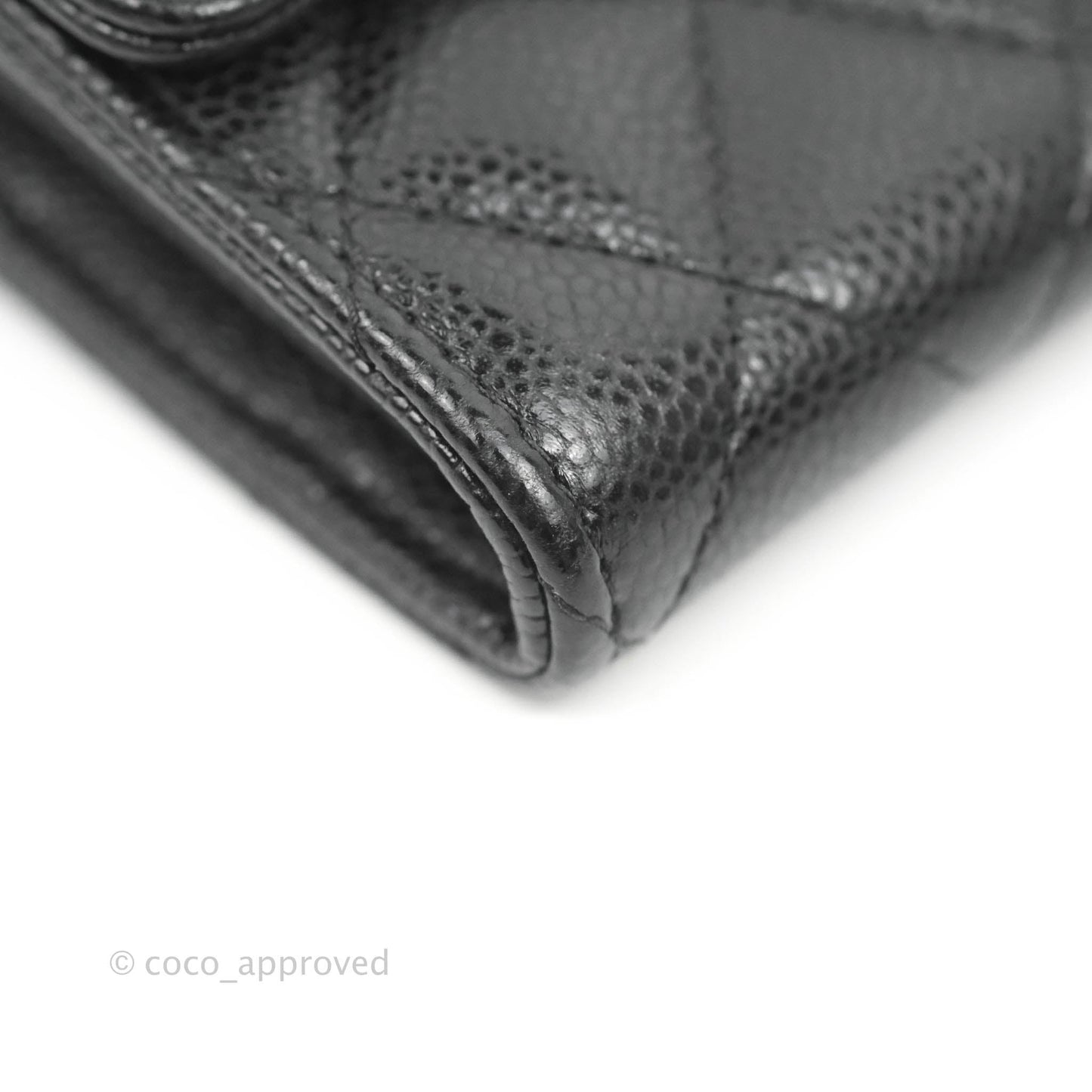 Chanel Classic Quilted Medium Flap Wallet Black Caviar Silver Hardware