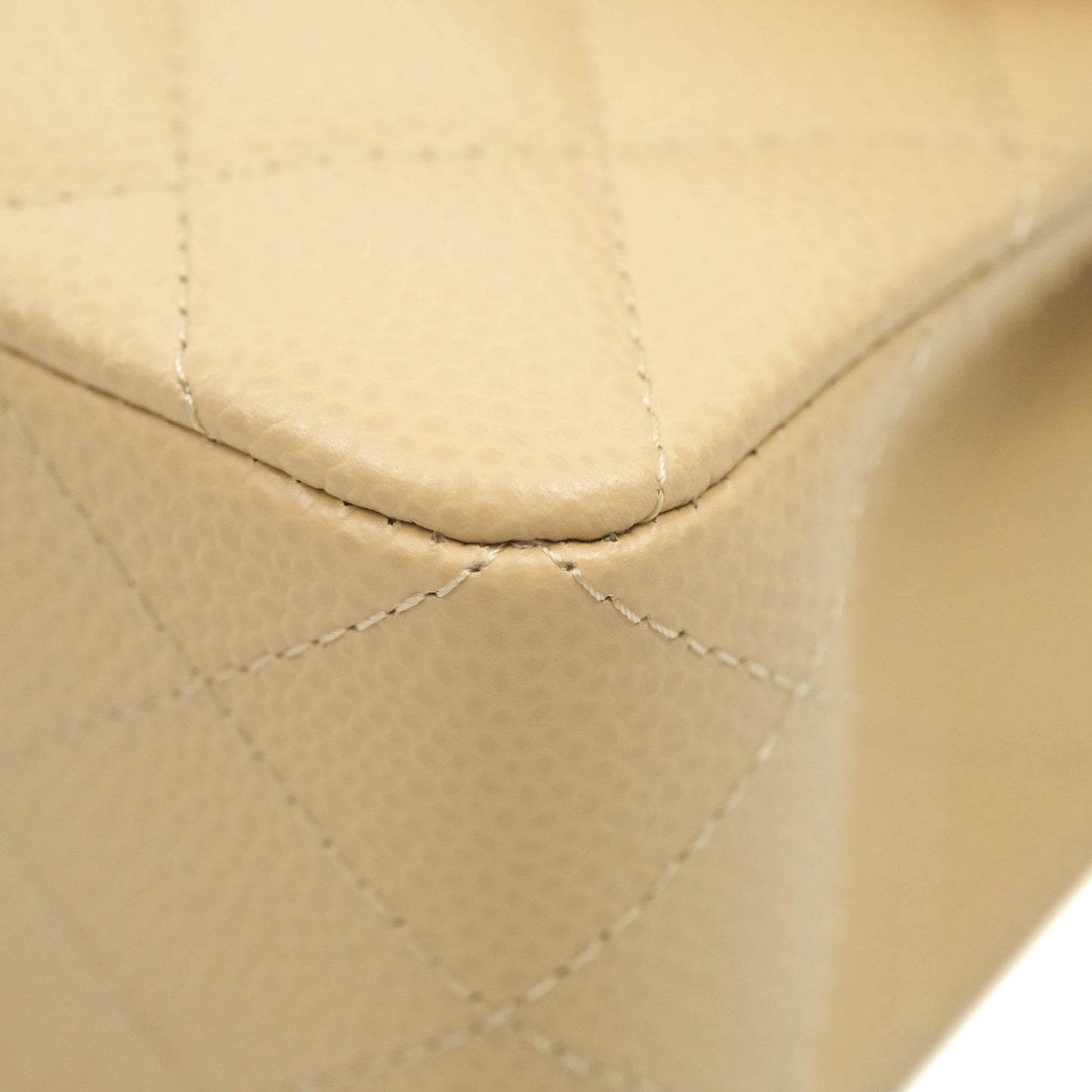 Chanel Classic Small S/M Quilted Flap Beige Caviar Gold Hardware
