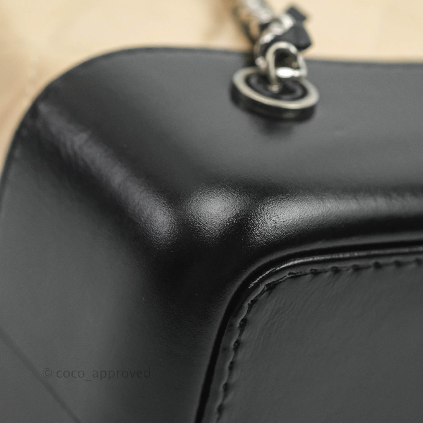 Chanel Small Gabrielle Backpack Beige Black Aged Calfskin