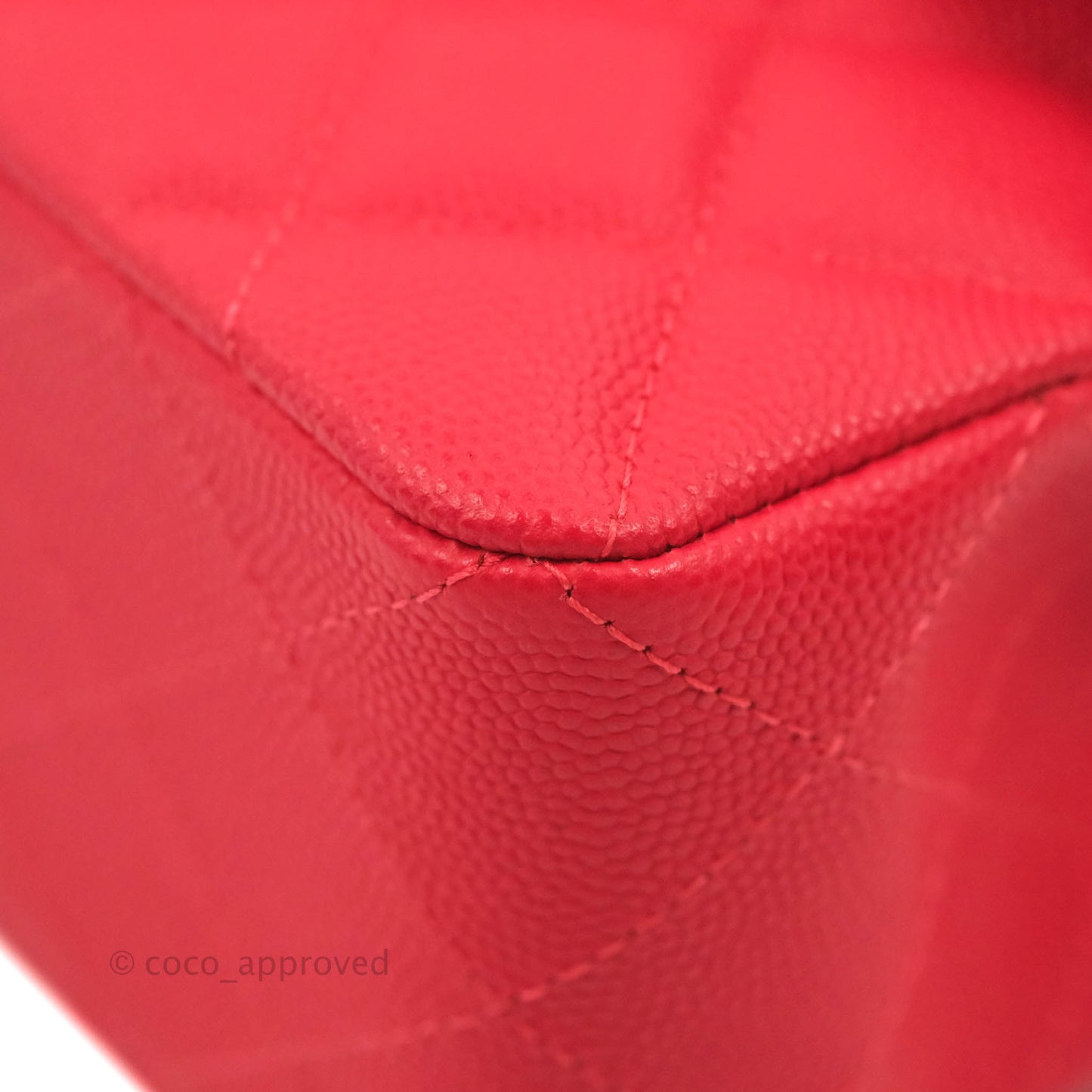 Chanel Small Classic Quilted Flap Red Caviar Gold Hardware