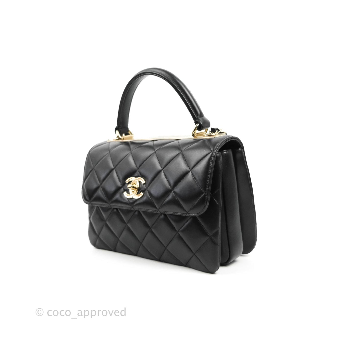 Chanel Small Trendy CC Black Lambskin Gold Hardware