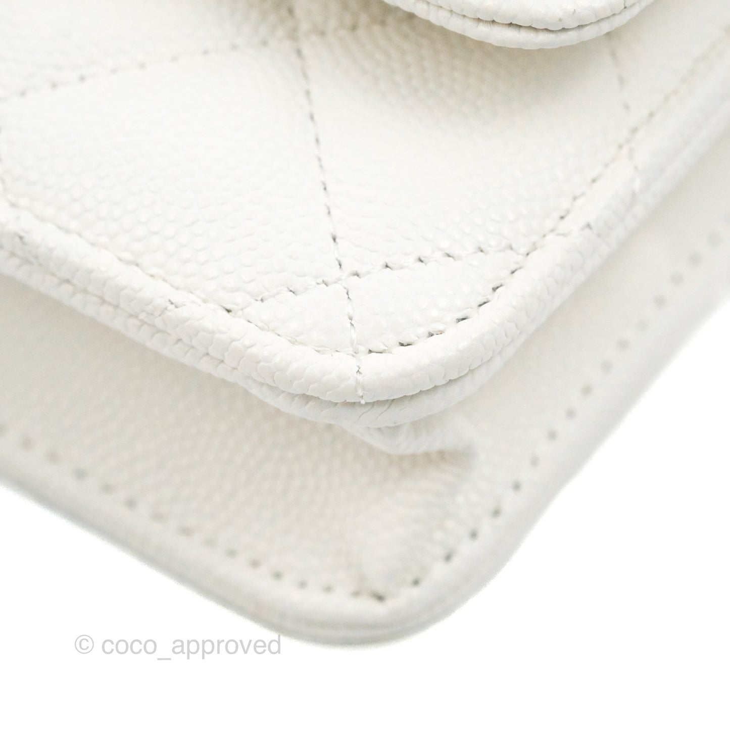 Chanel Quilted Classic Wallet on Chain WOC White Caviar Gold Hardware