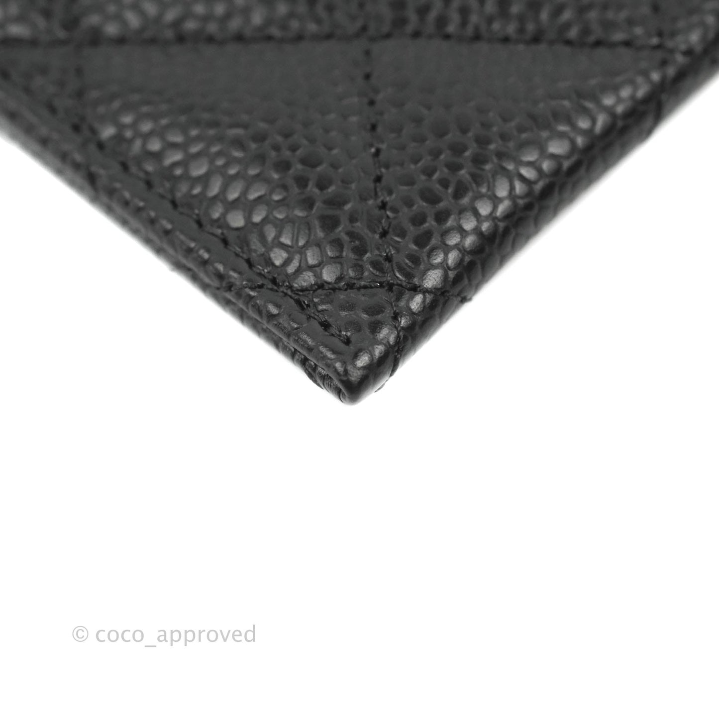 Chanel Classic Flat Card Holder Black Caviar Gold Hardware