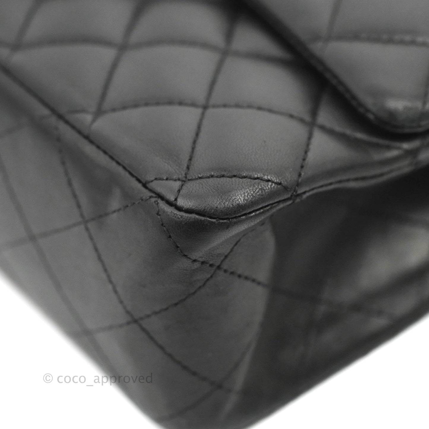 Chanel Medium Classic Quilted Flap Black Lambskin Silver Hardware