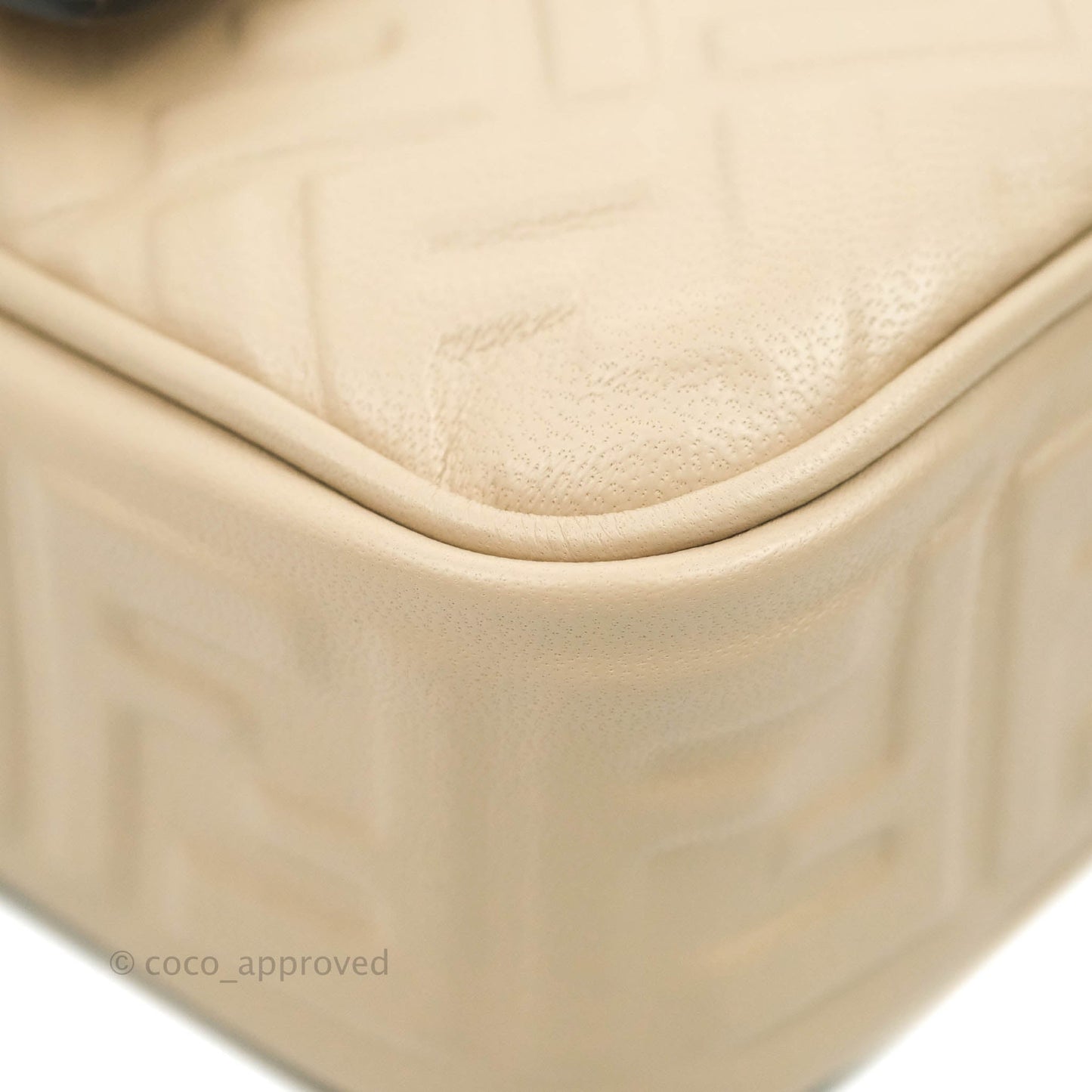 Fendi Baguette Chain Midi Light Grey Lambskin Bag