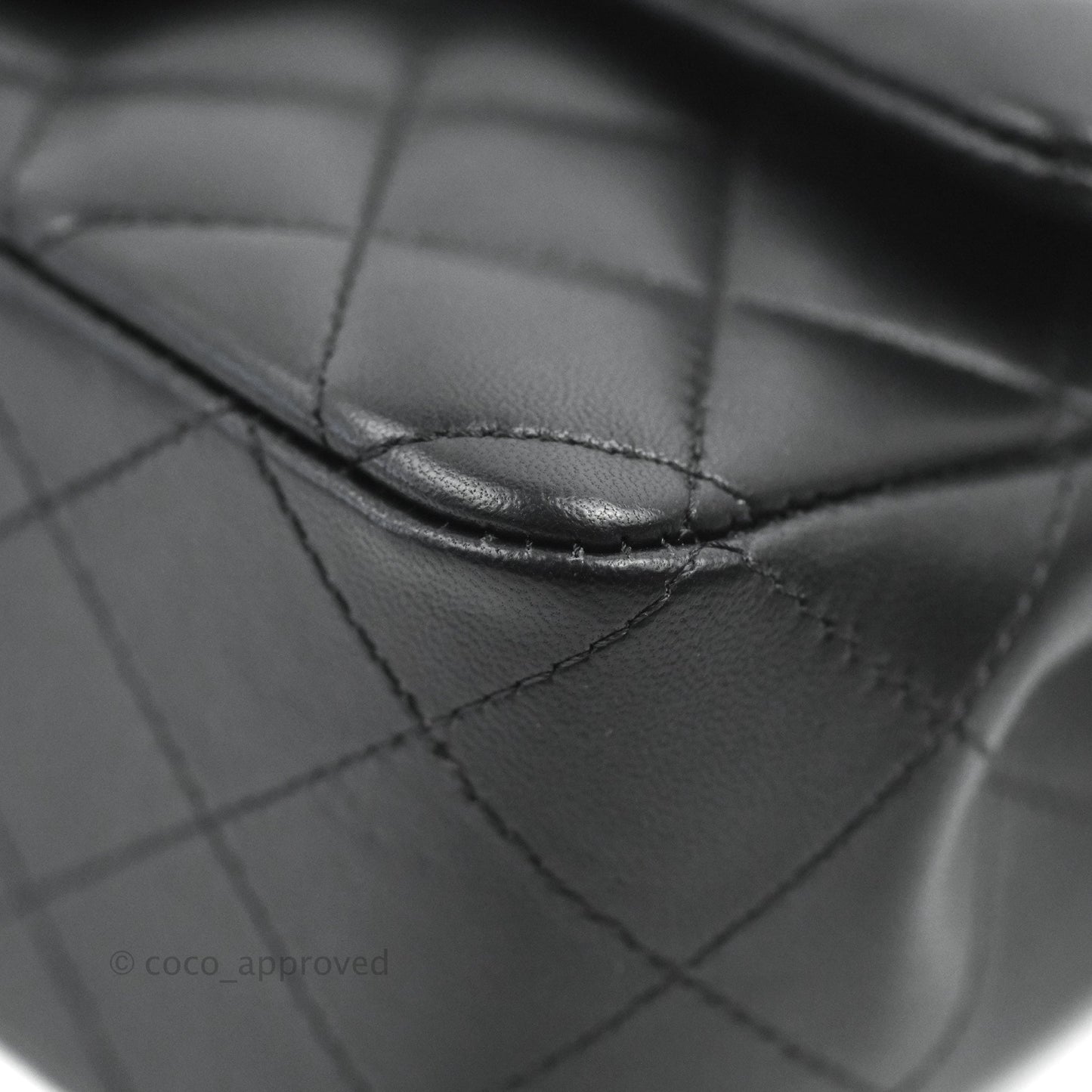 Chanel Quilted Mini Rectangular Flap Black Lambskin Silver Hardware