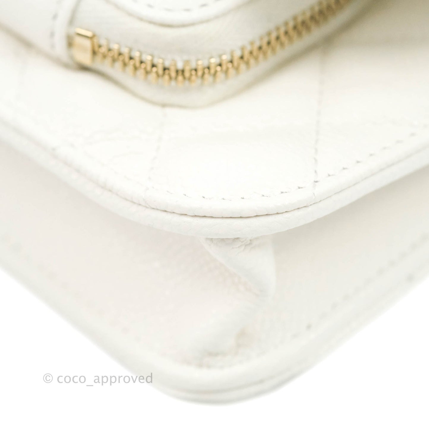 Chanel Business Affinity Clutch With Chain White Caviar Gold Hardware