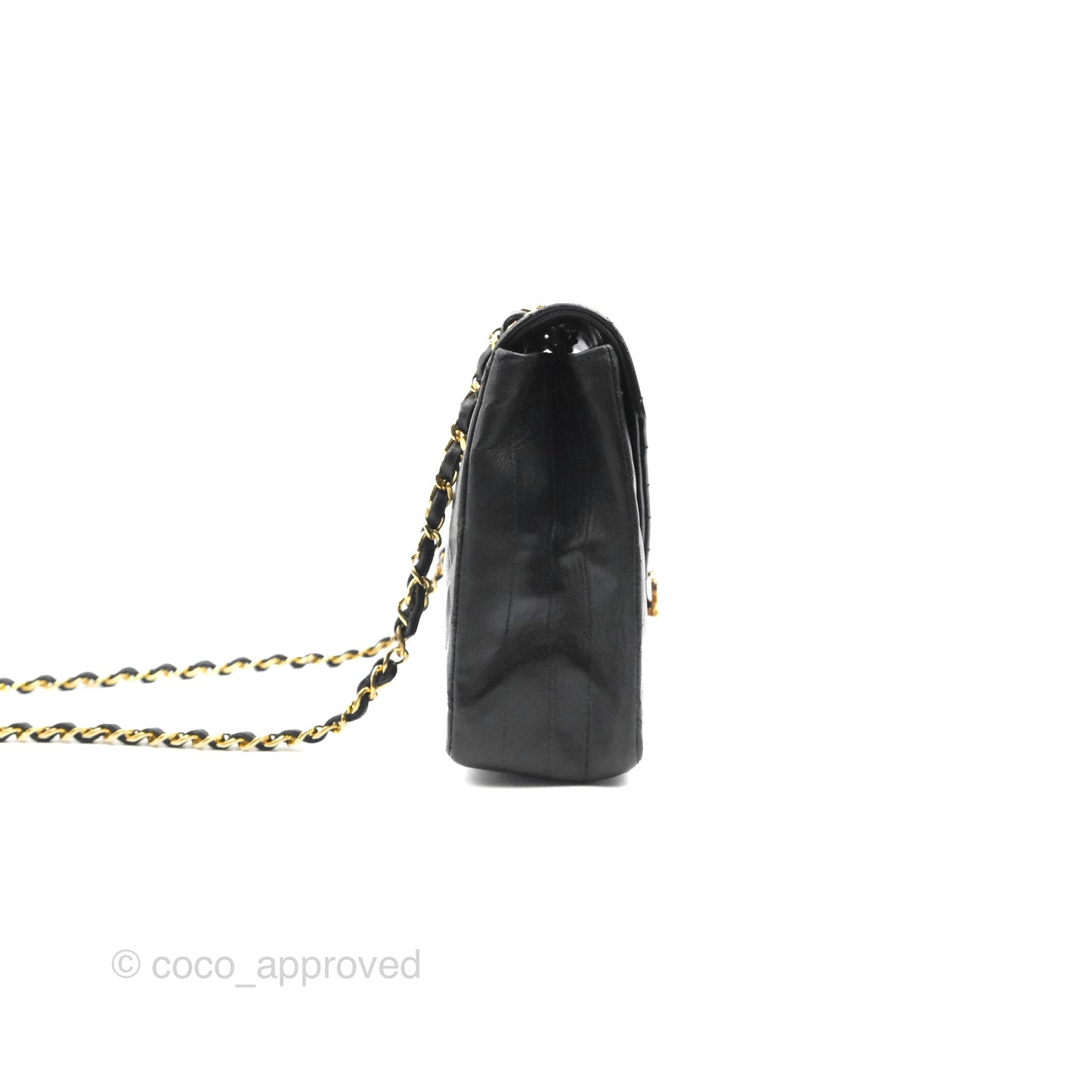 Chanel Vintage CC Clip-lock Flap Bag Black Lambskin 24K Gold Hardware