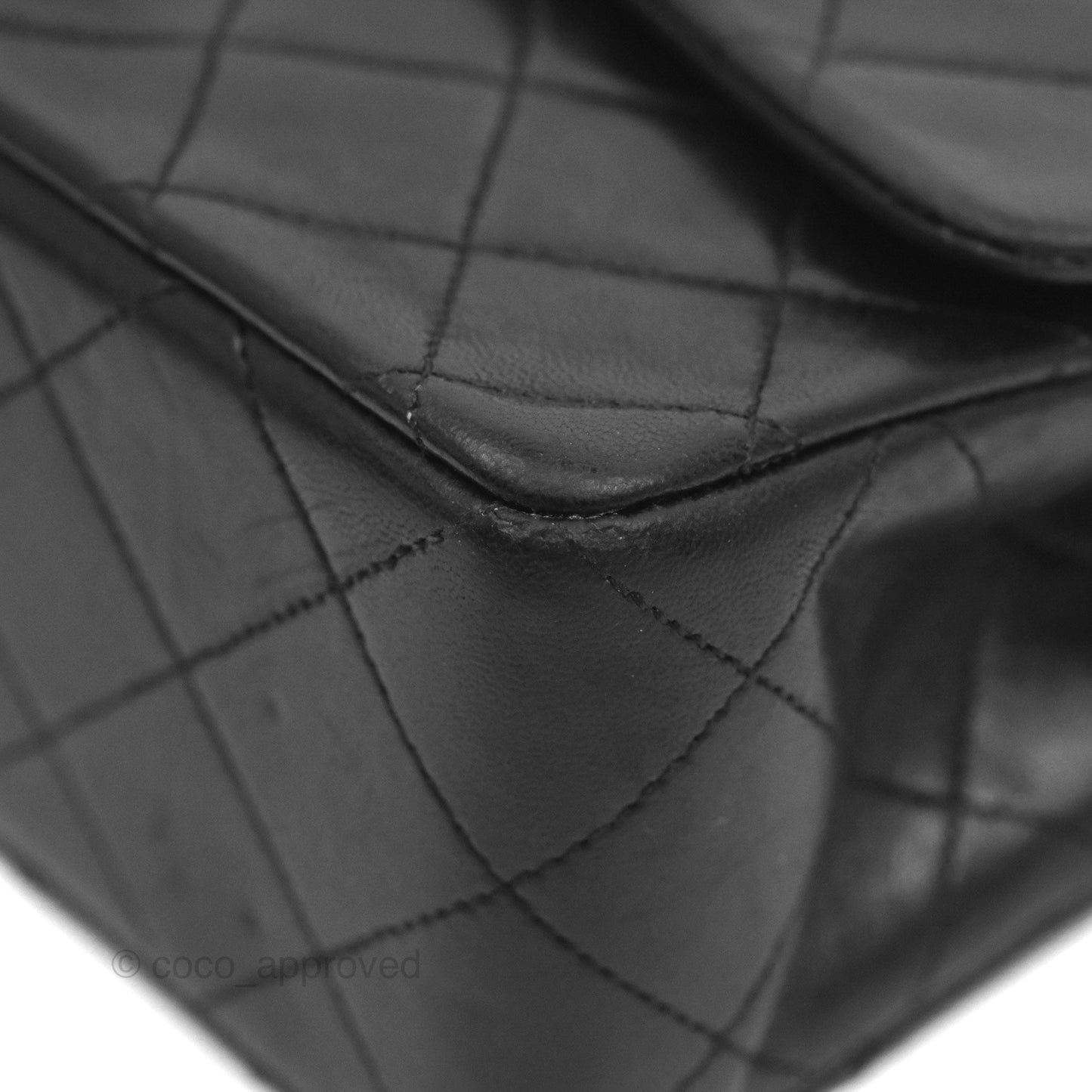 Chanel Classic Vintage Double Flap M/L Black Lambskin Gold Hardware